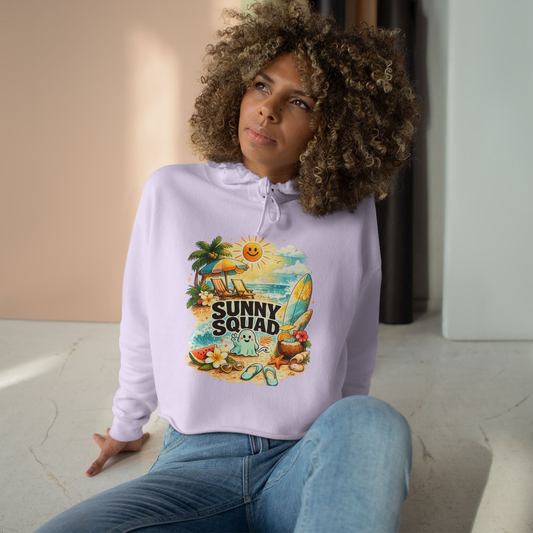 Sunny Squad Crop Hoodie