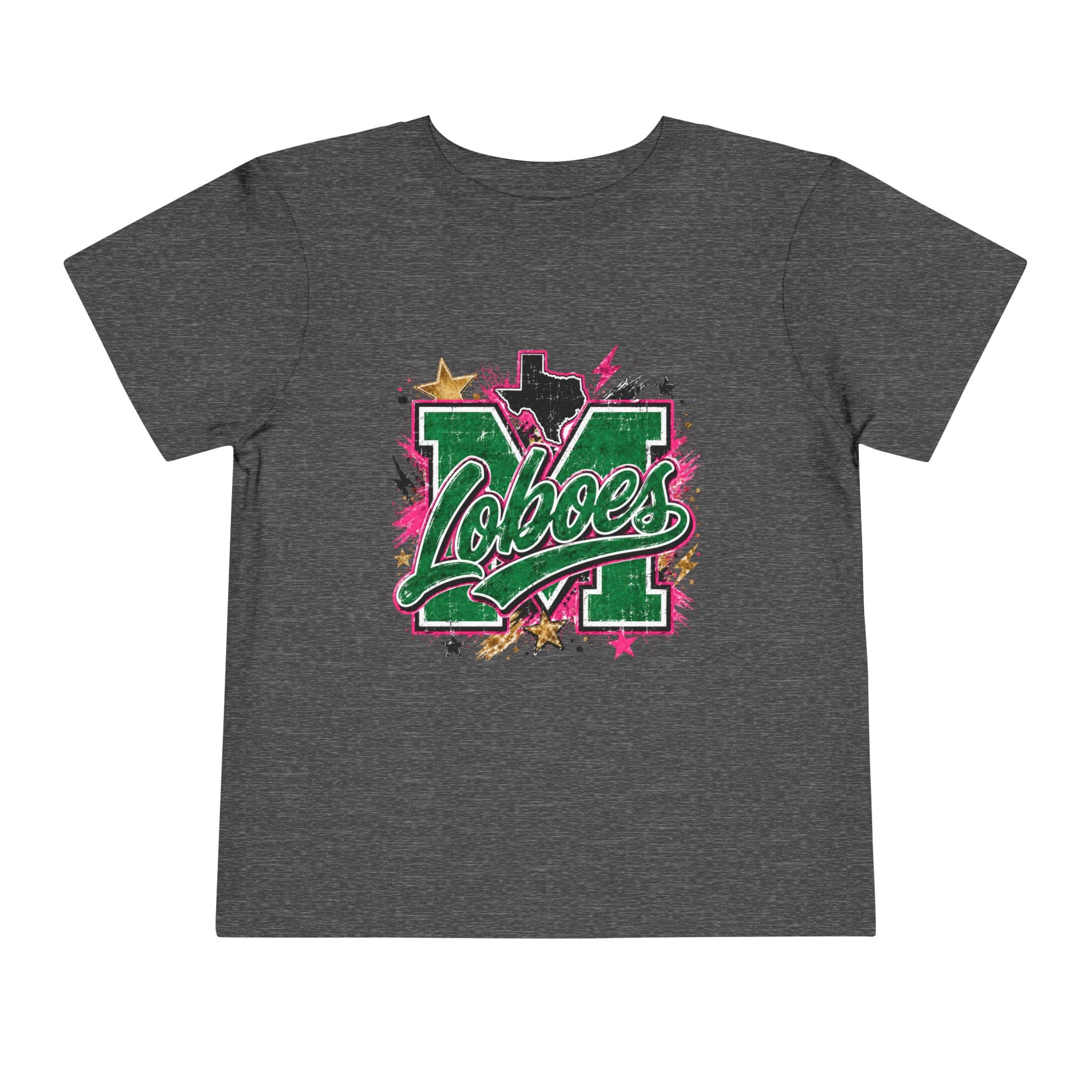 Toddler Tee Loboes Green & Pink Cheer Shirt