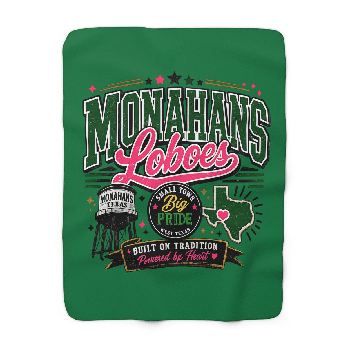 Monahans Loboes Sherpa Fleece Stadium Blanket