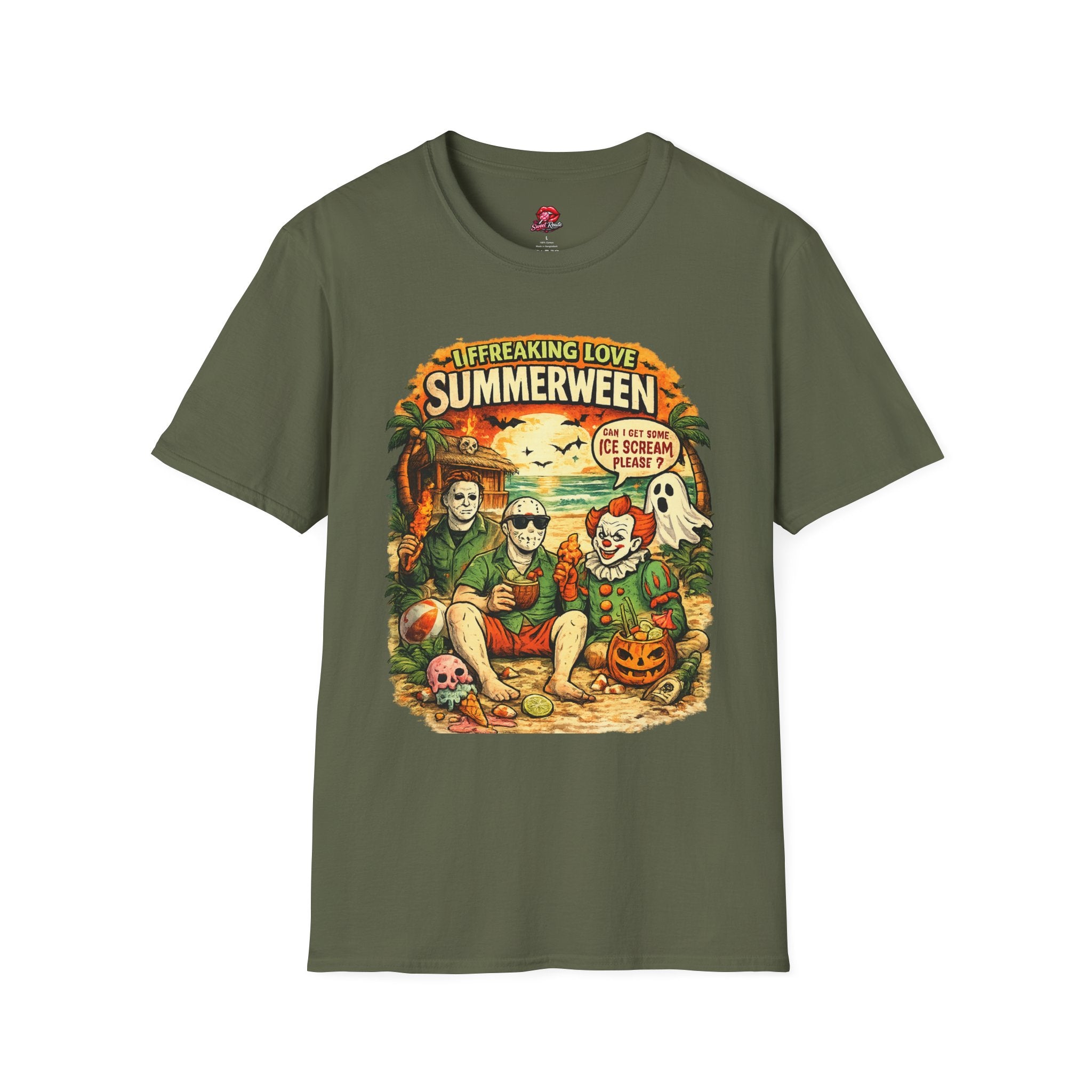 Summerween Horror Movie T-Shirt | I Freaking Love Summerween Tee | Retro Halloween Beach Shirt | Spooky Summer Graphic Tee | Horror Fan Gift