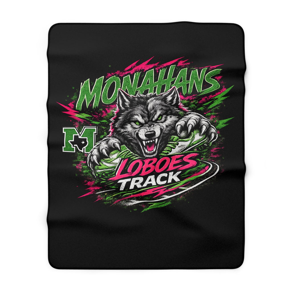 Monahans Loboes Track Sherpa Fleece Blanket