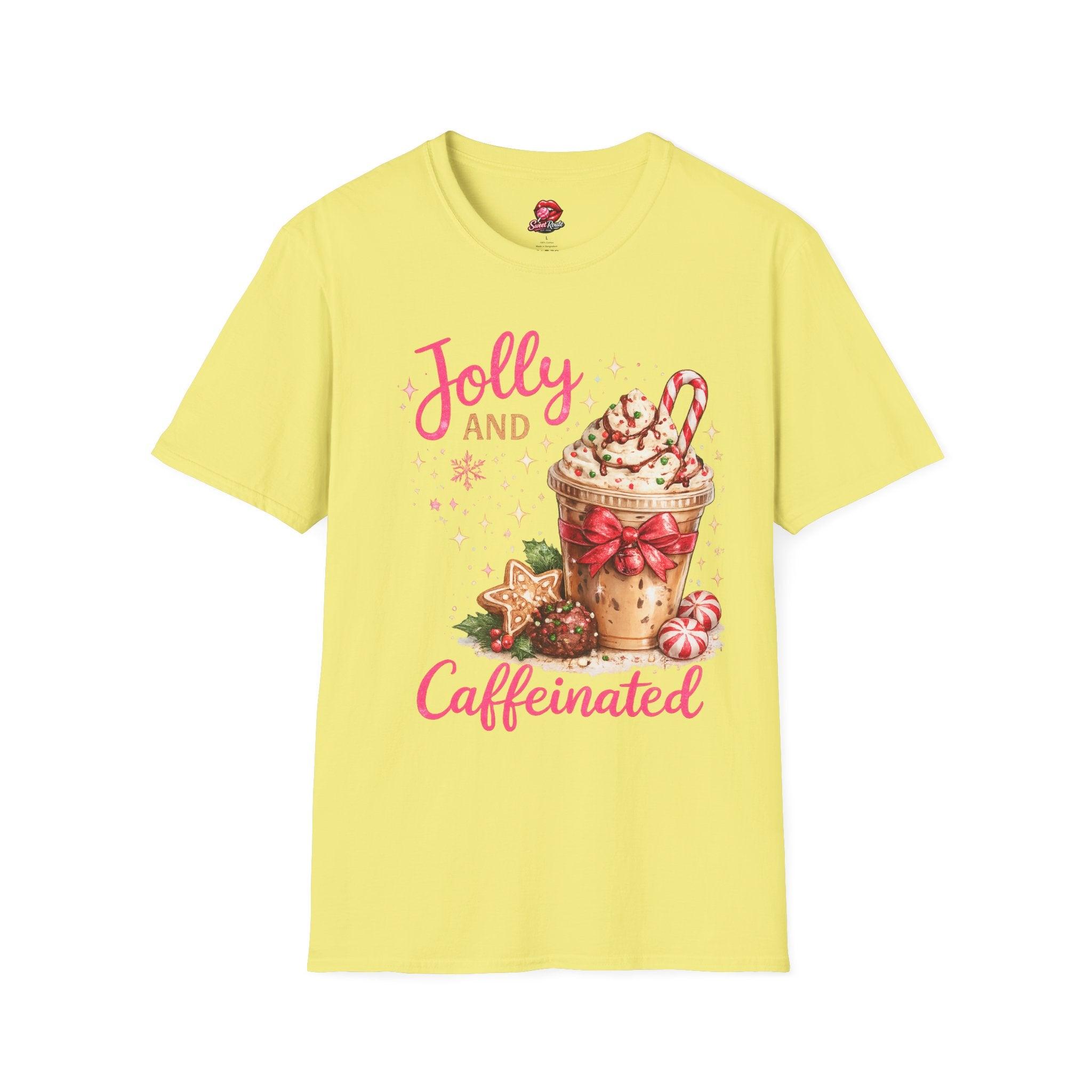 Jolly and Caffeinated Christmas T-Shirt