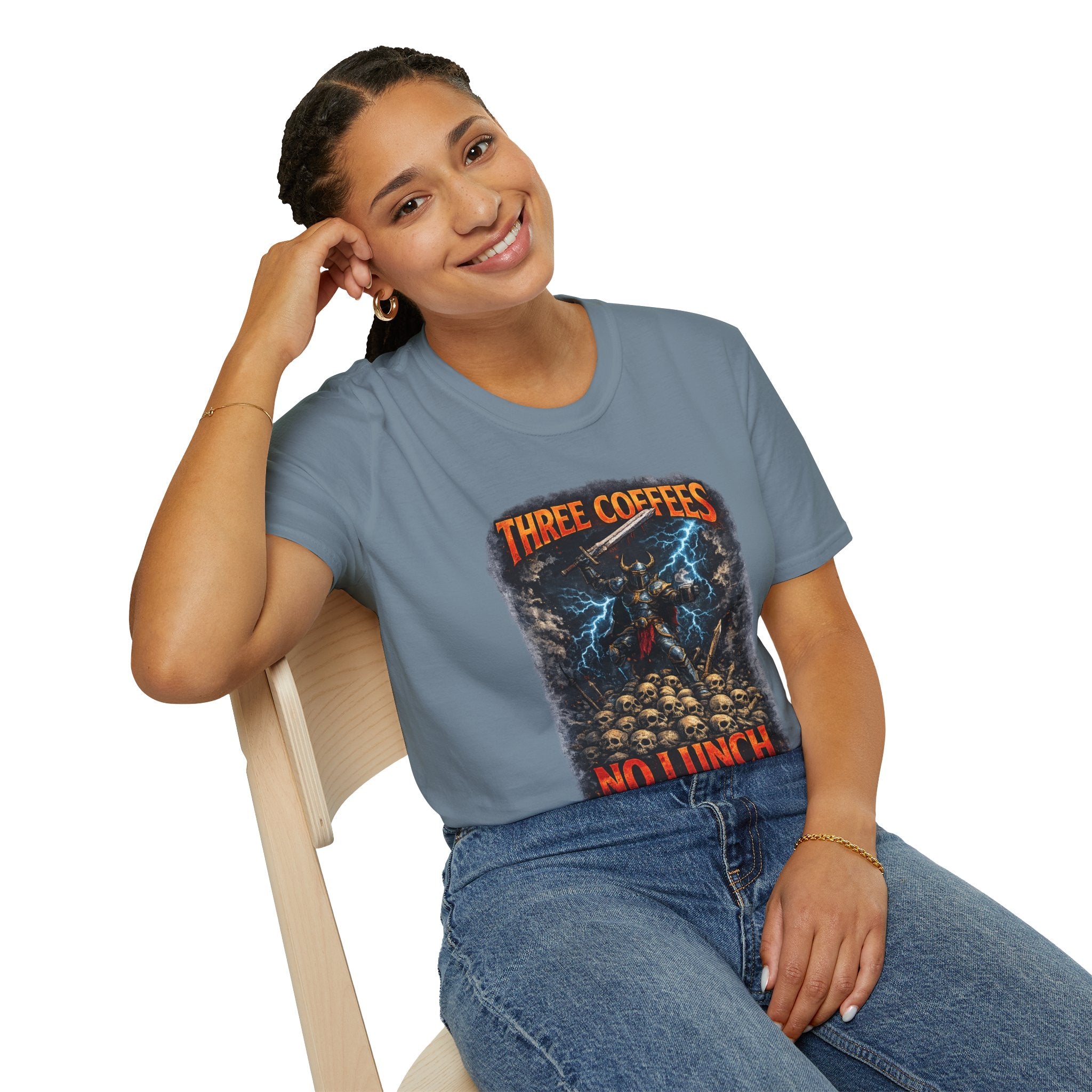 Three Coffees No Lunch Graphic Tee