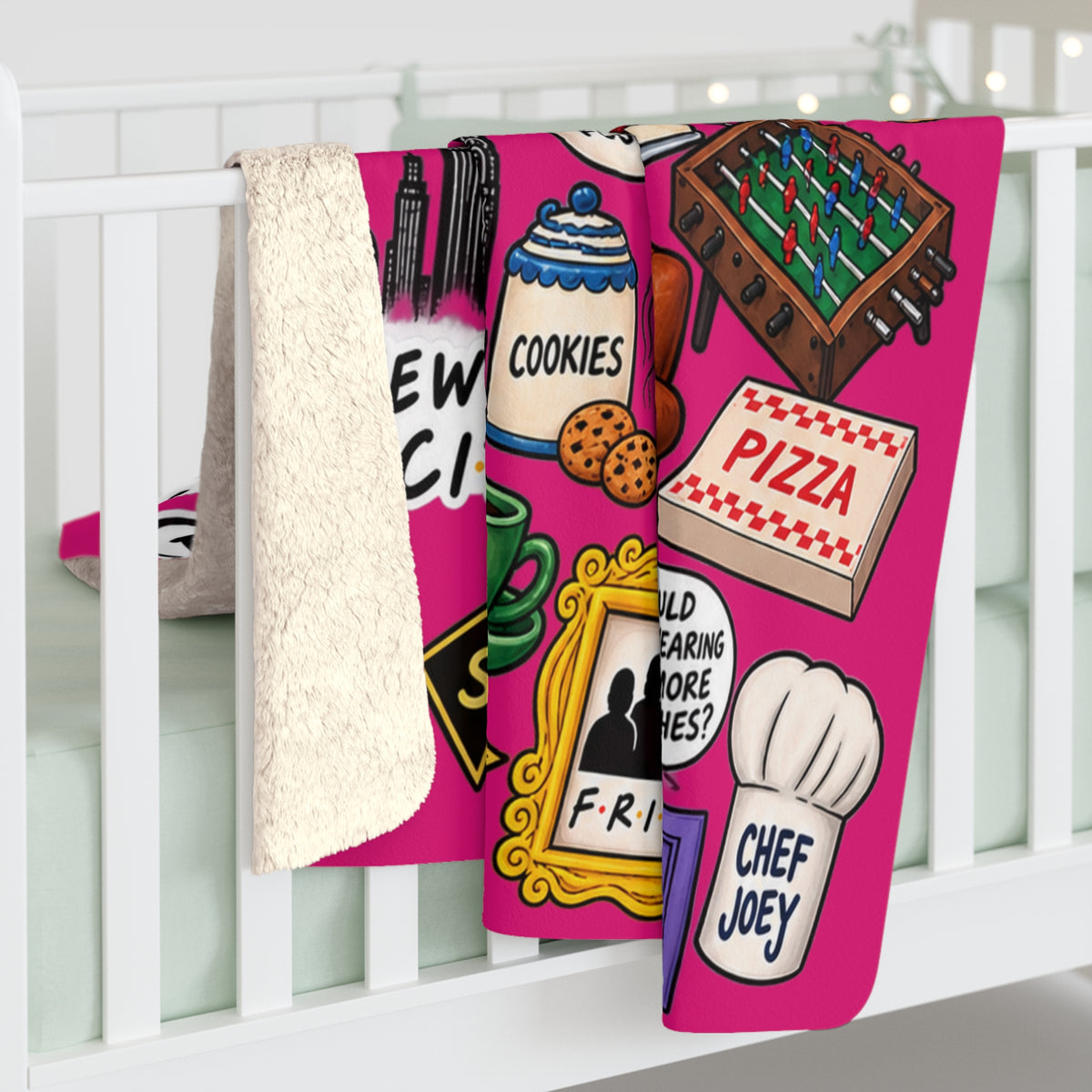 Central Perk Collage Sherpa Blanket