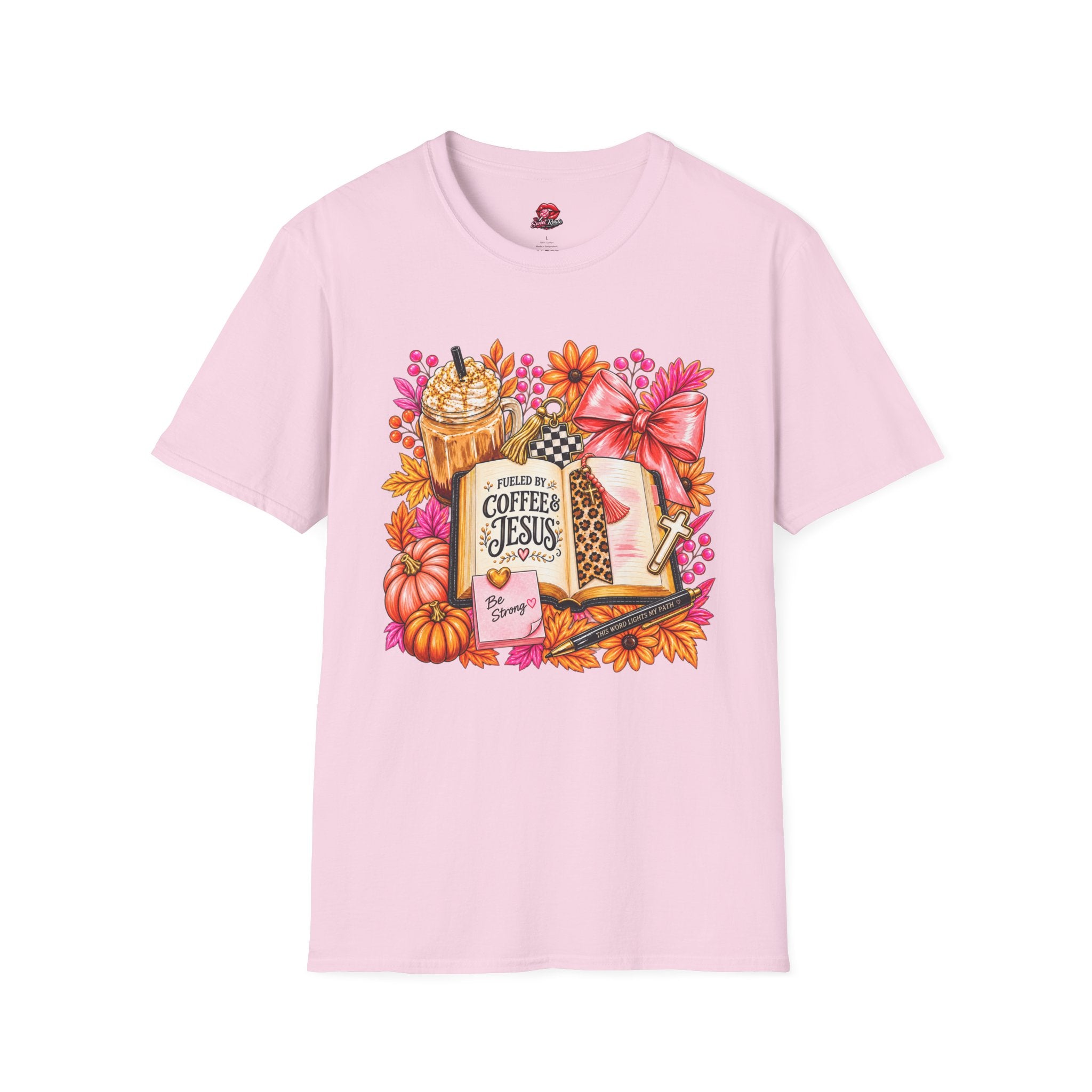 Fueled by Coffee & Jesus Autumn Floral Tee