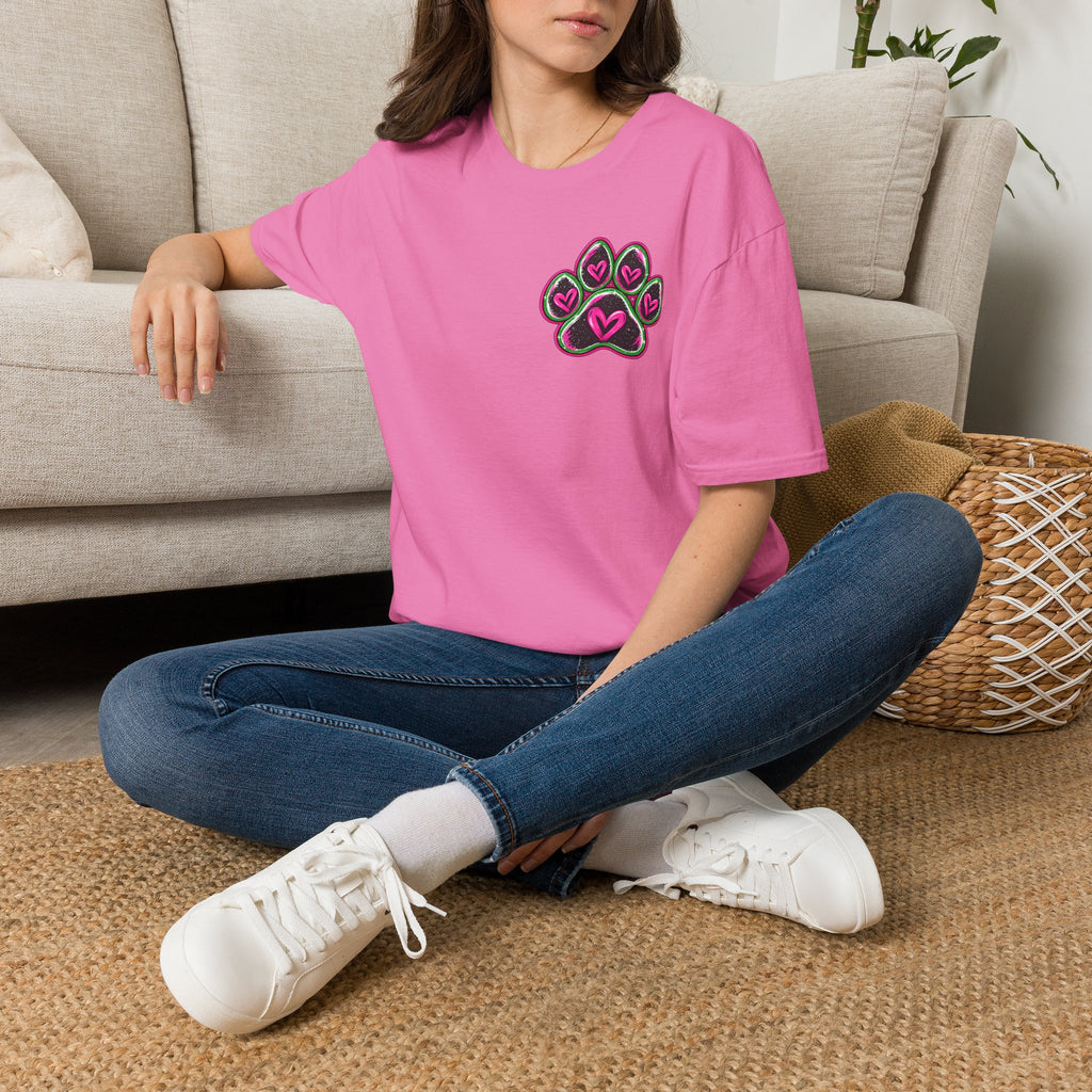 Monahans Loboes Pink Out Game Night T-Shirt – Paw Print Front & Statement Back