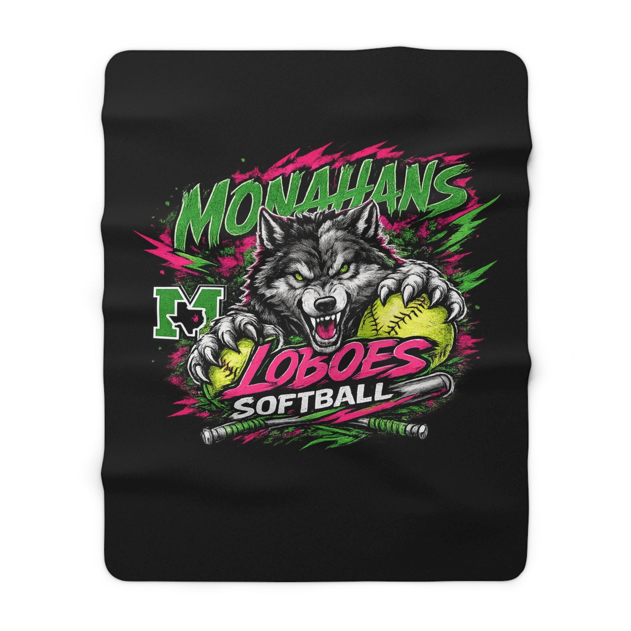 Monahans Loboes Softball Sherpa Blanket