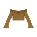 Sweet Route Women's Off-the-Shoulder Bell Sleeve Crop T-Shirt