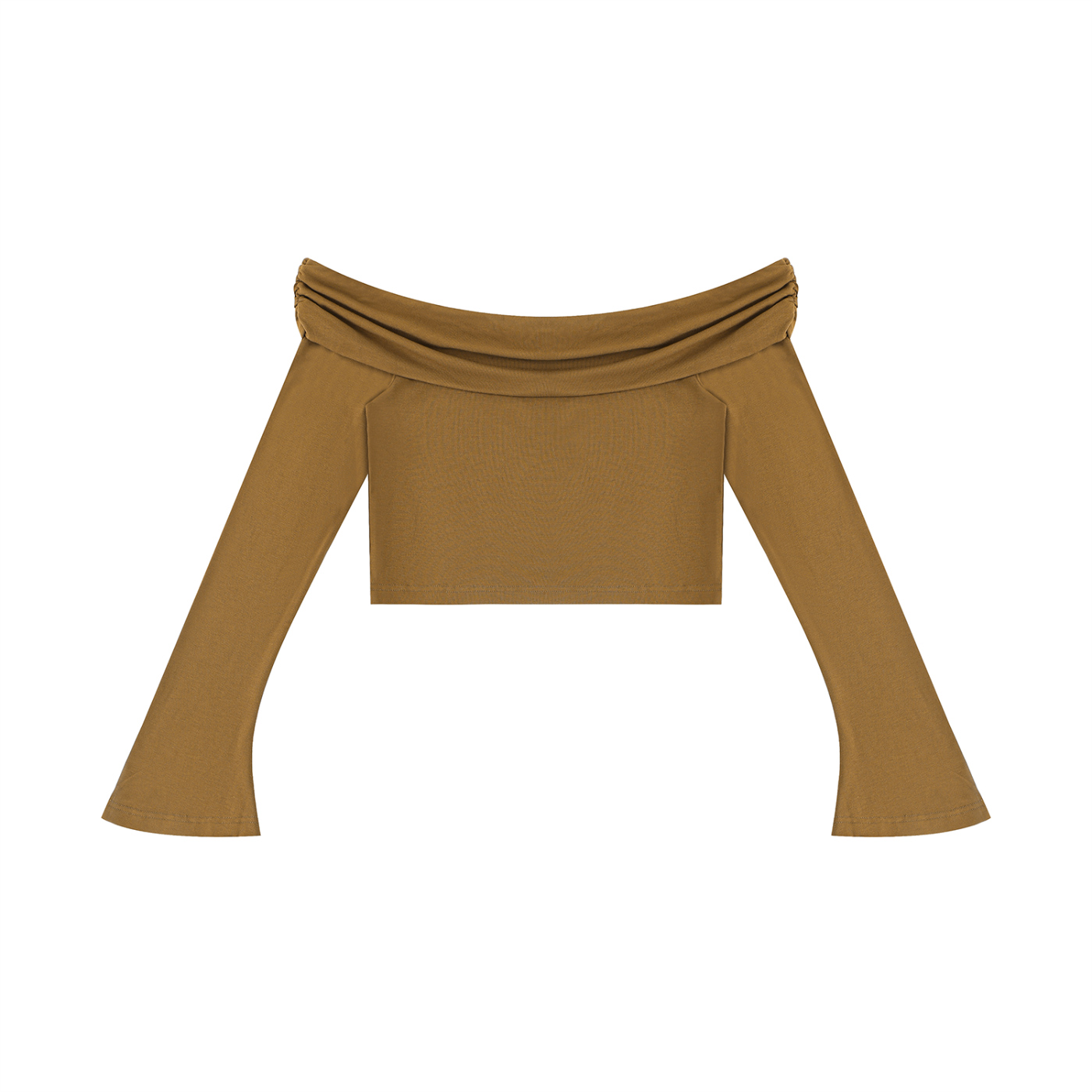 Sweet Route Women's Off-the-Shoulder Bell Sleeve Crop T-Shirt