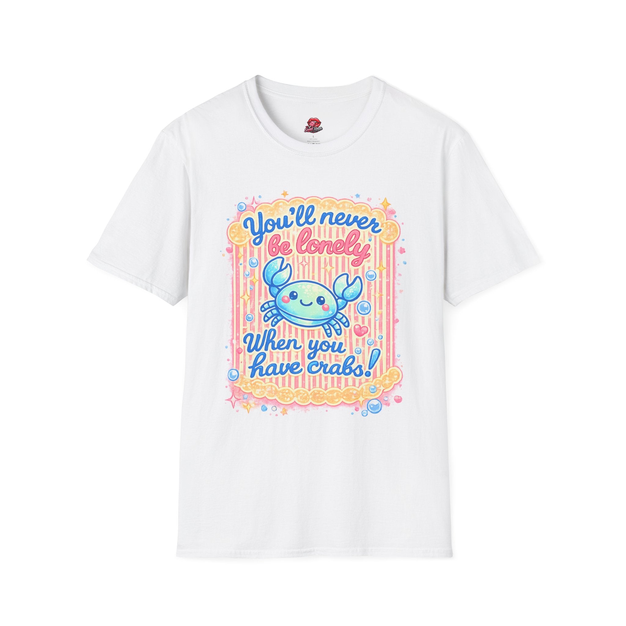 You'll Never Be Lonely Crab T-Shirt — Cute Kawaii Crab Graphic Tee