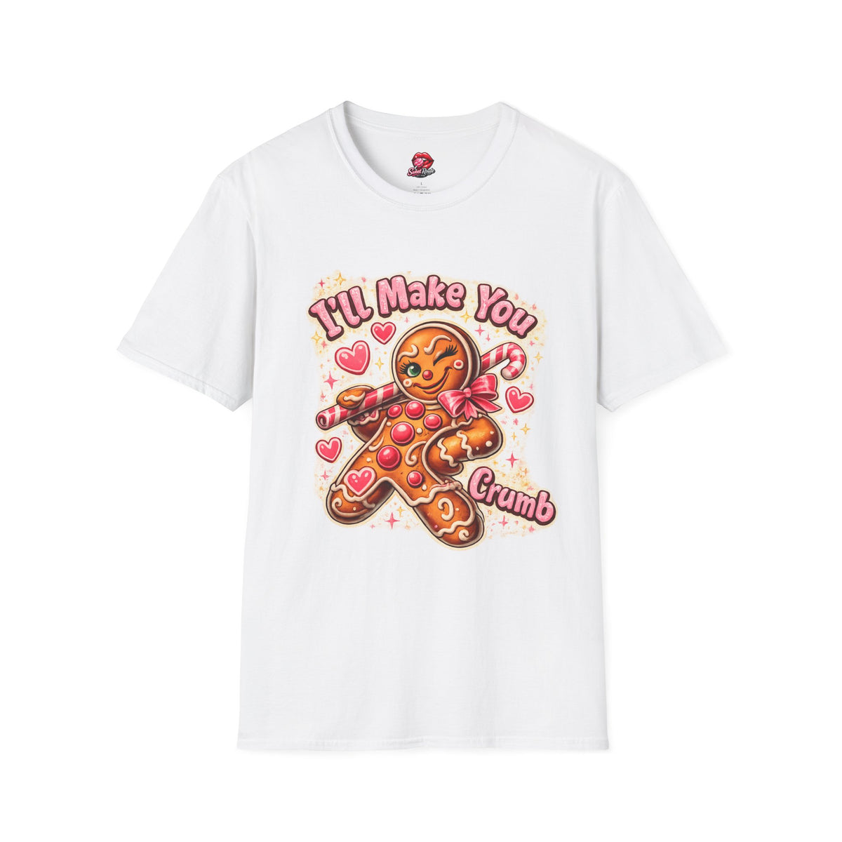 I’ll Make You Crumble Gingerbread Man T-Shirt | Cute Candy Hearts Design