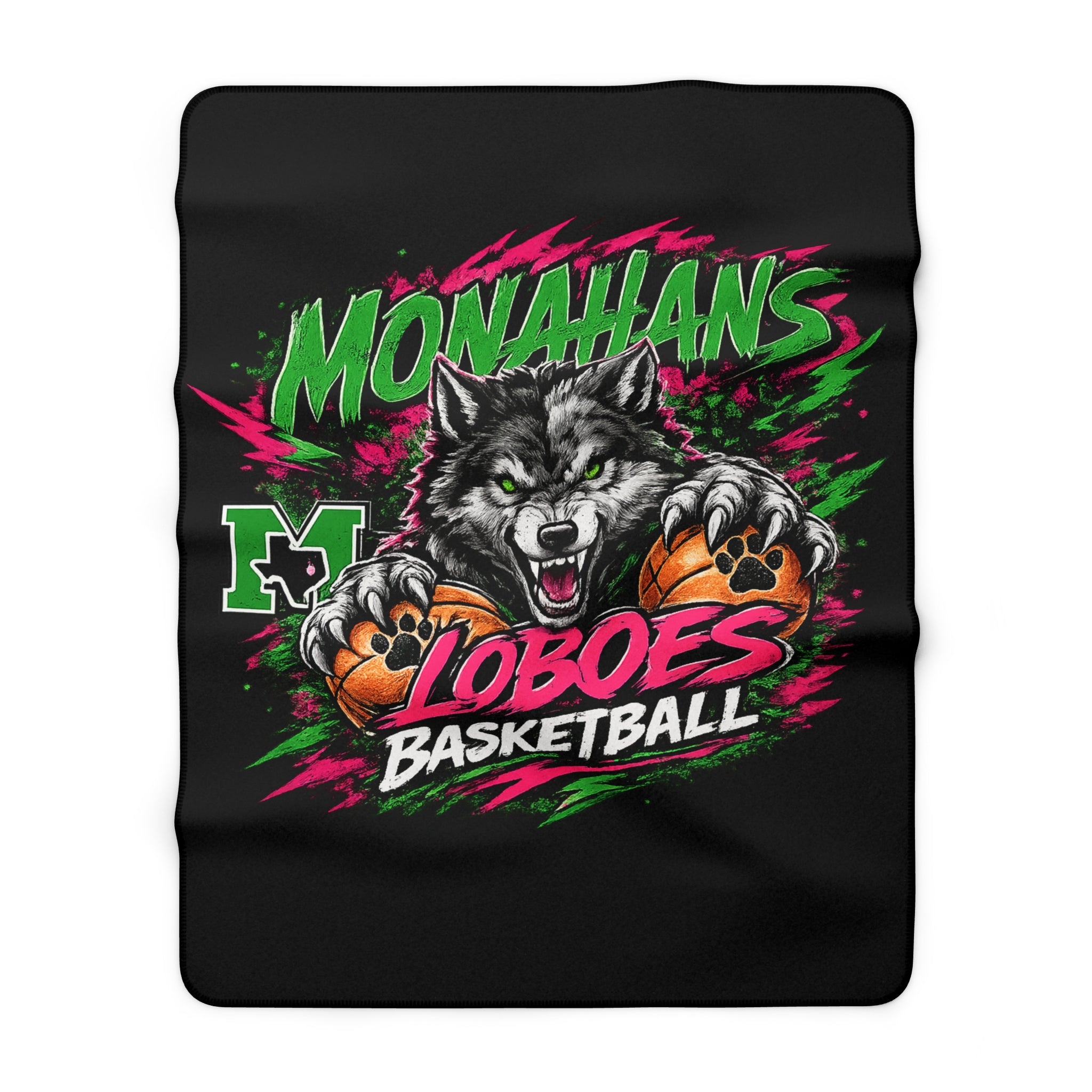 Monahans Loboes Basketball Sherpa Blanket — Cozy Team Fleece Throw