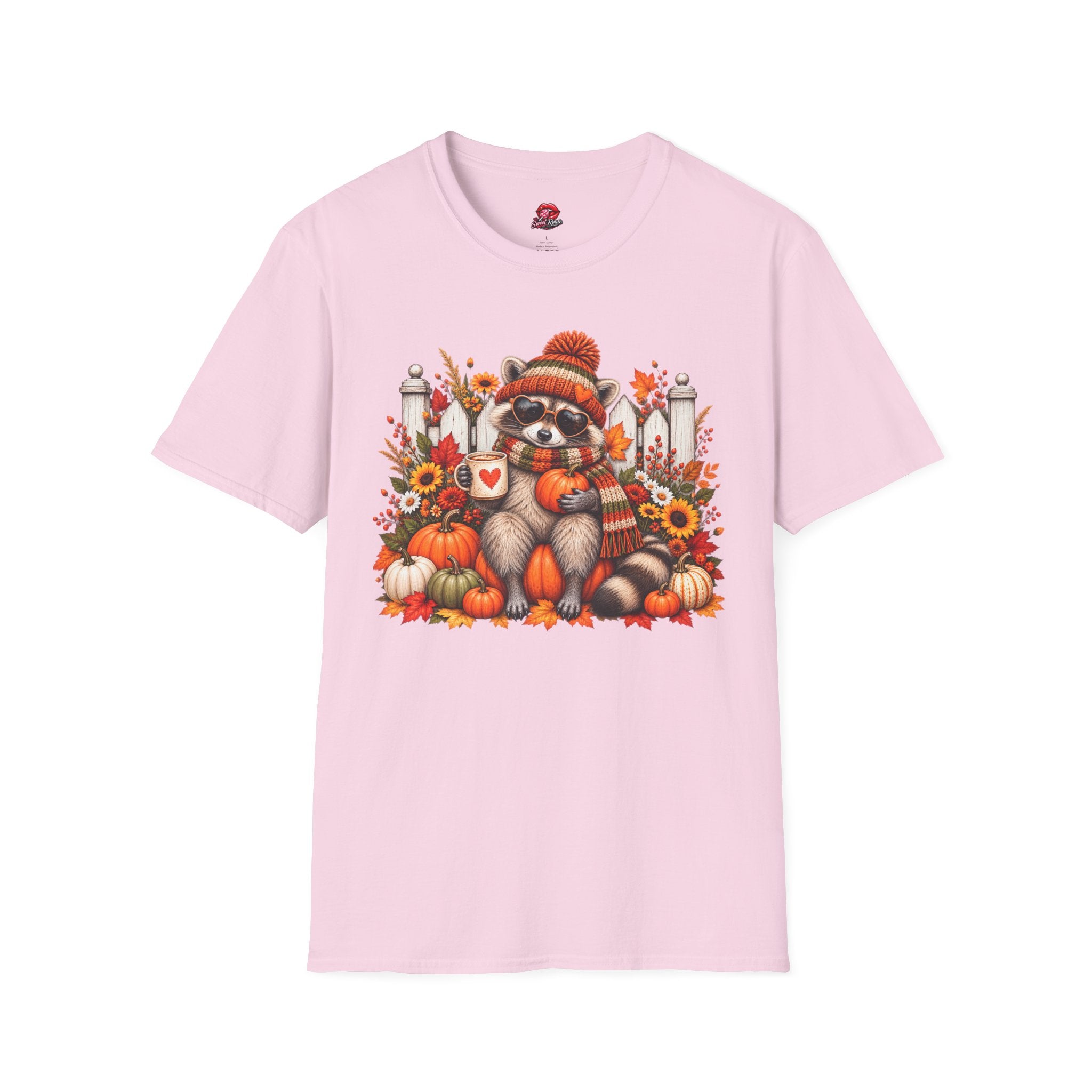Cozy Fall Pumpkin, Sunflower RaccoonT-Shirt