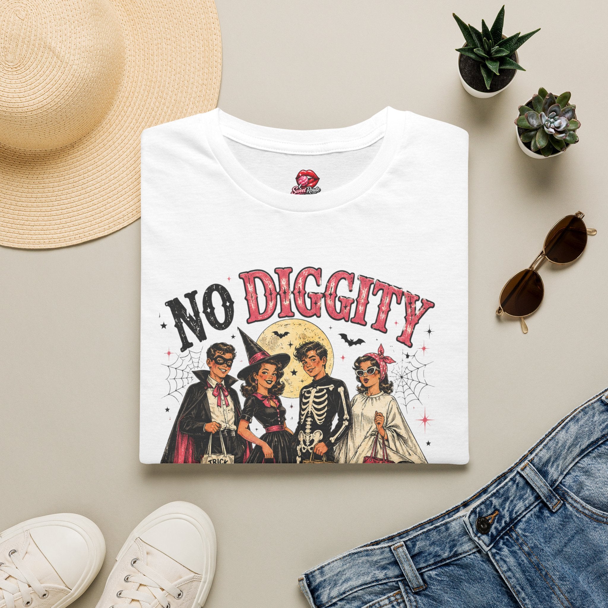 No Diggity Halloween Kids T-Shirt | Funny Trick or Treat Graphic Tee | Retro 90s Halloween Costume Shirt