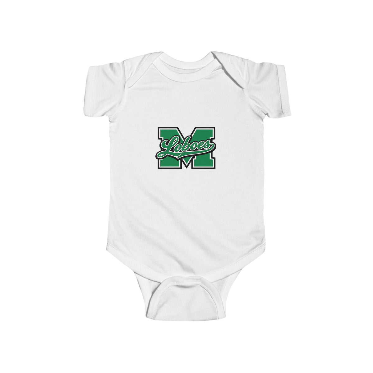 Green 'M' Monogram Onesie