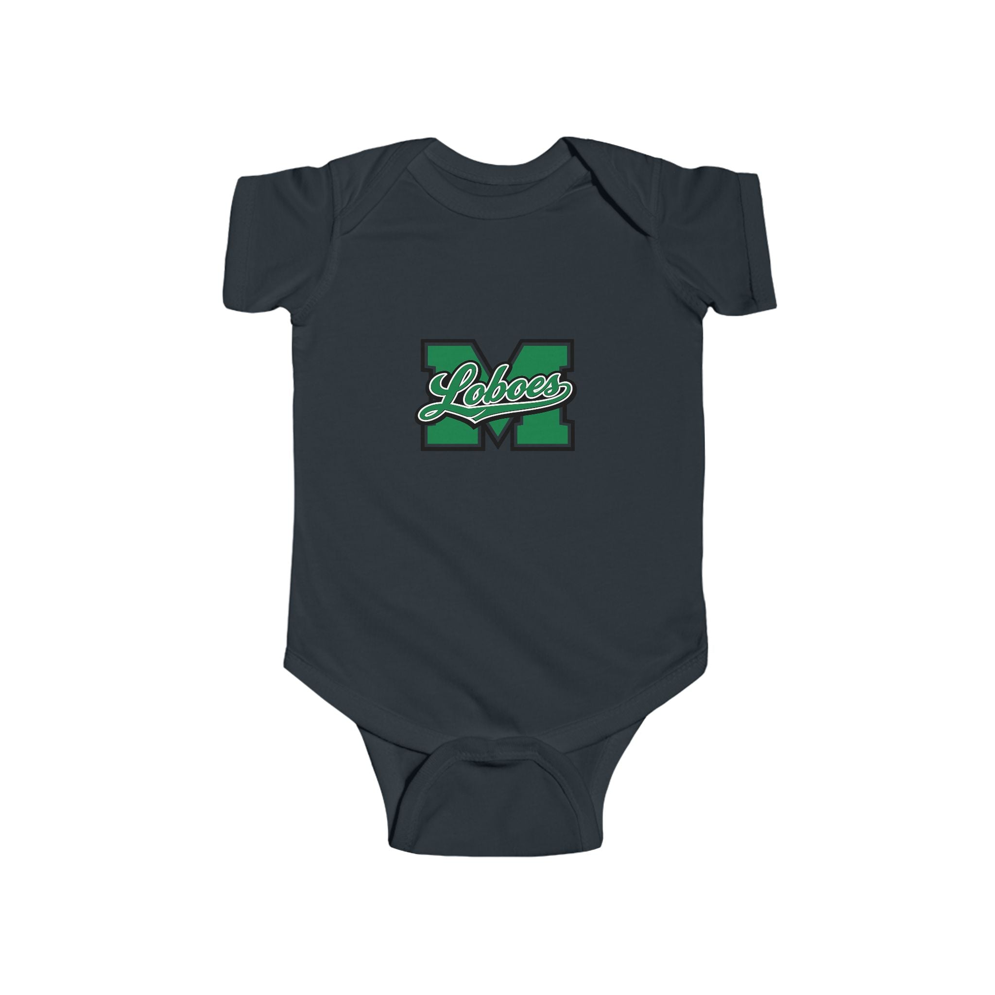 Green 'M' Monogram Onesie