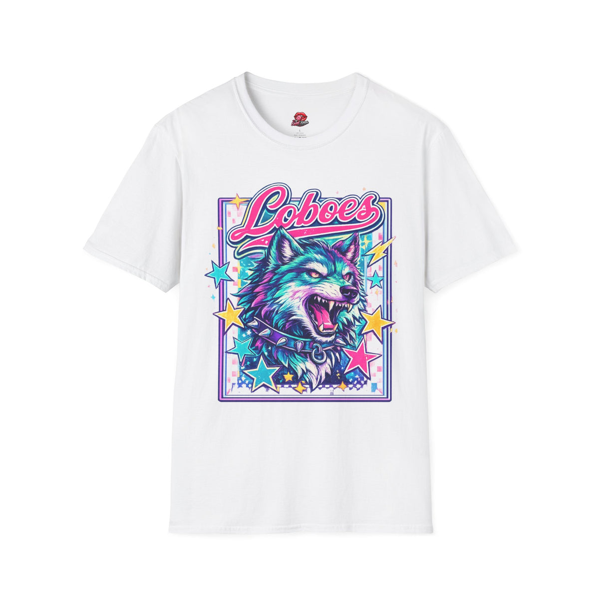 Loboes Neon Wolf T-Shirt — Retro Colorful Graphic Tee