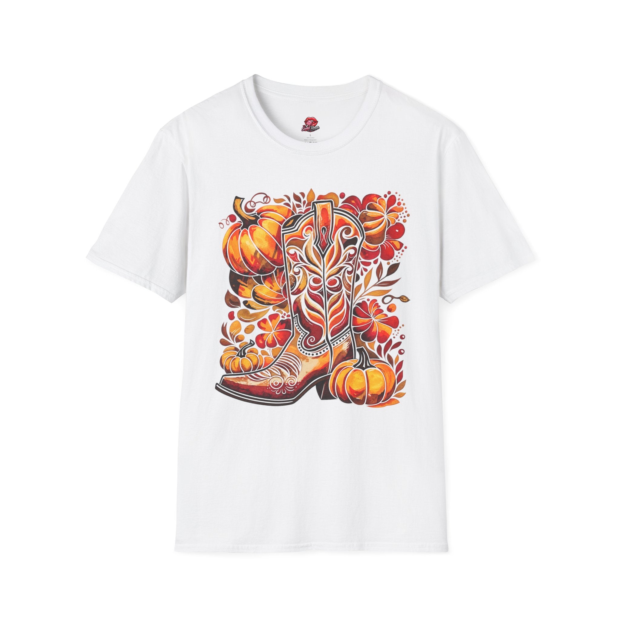 Autumn Cowgirl Boots Pumpkin T-Shirt