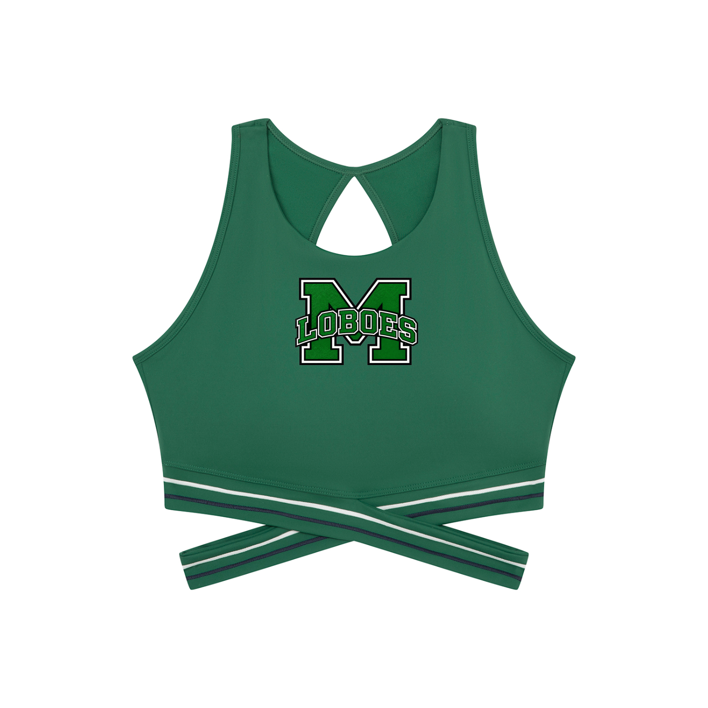 Monahans Loboes Women’s Criss-Cross Sports Bra | Kelly Green Game Day Athletic Bra