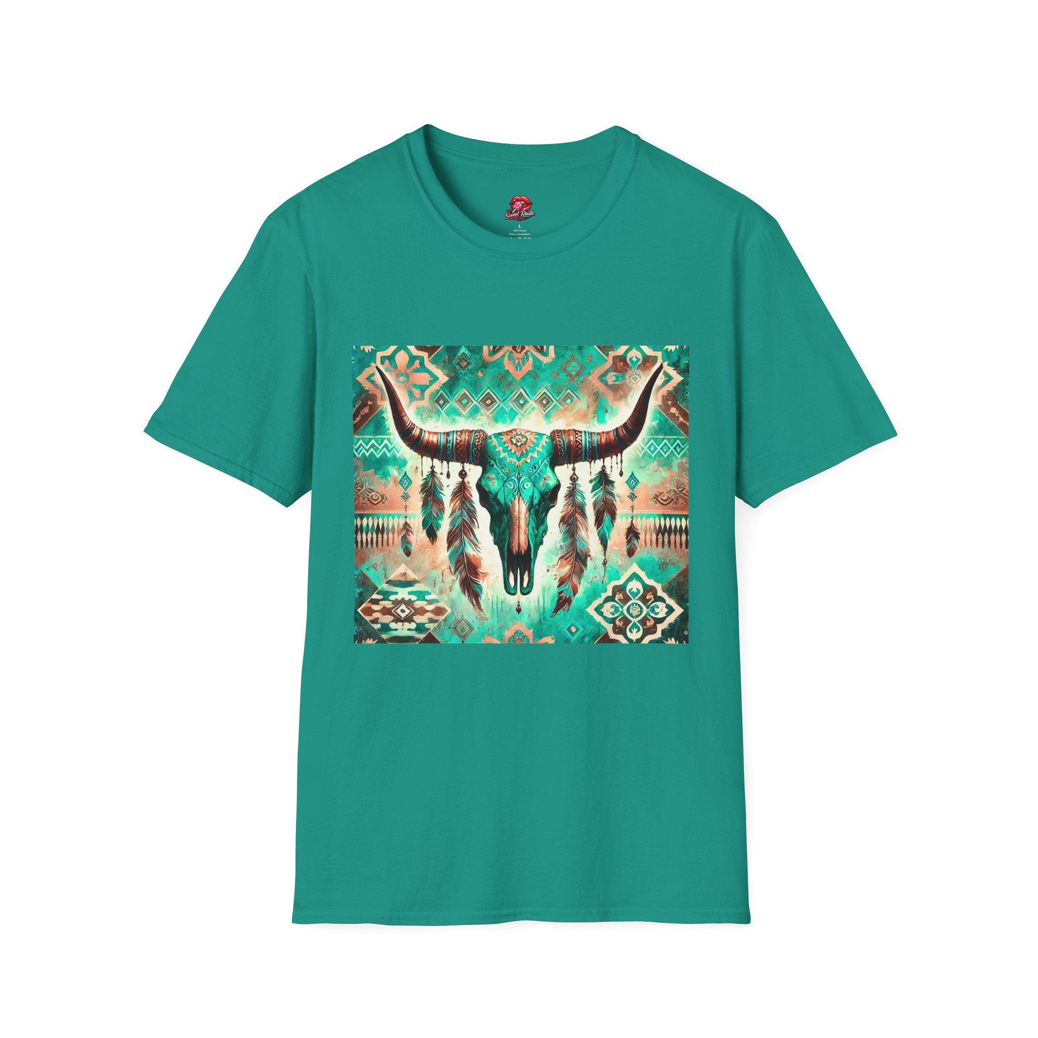 Turquoise Aztec Longhorn T-Shirt