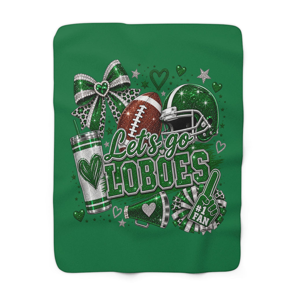 Let's Go Lobos Sherpa Fleece Blanket — Football Team Spirit Throw