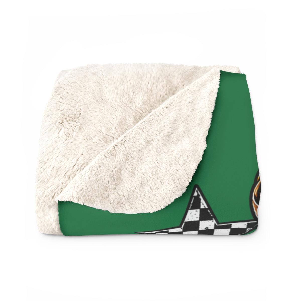 Loboes Football Sherpa Blanket — Cozy Game Day Fleece with Helmet, Pom Pom & Touchdown Design
