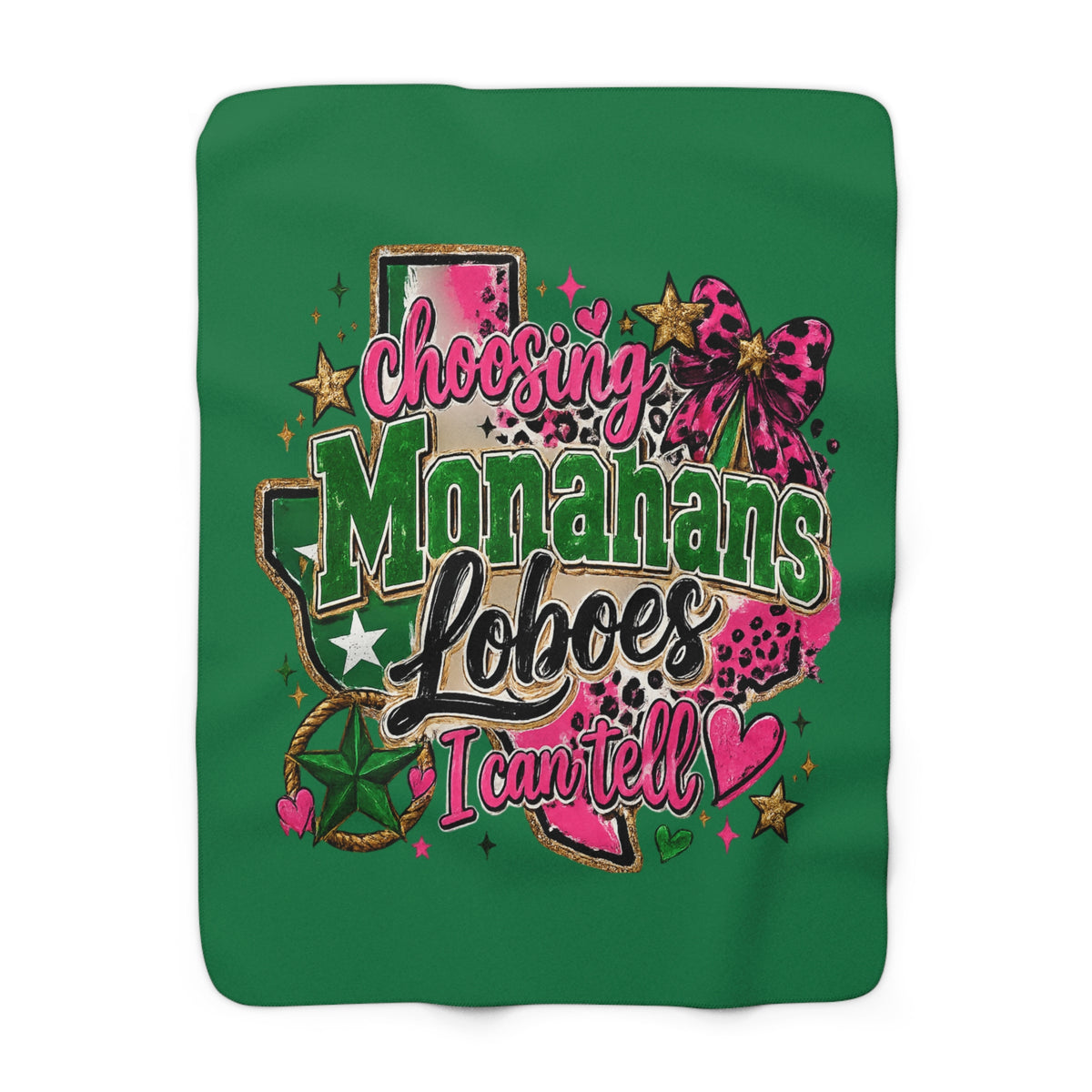 Sherpa Blanket — "Choosing Monahans Loboes I Can’t Tell" Cozy Fleece Throw