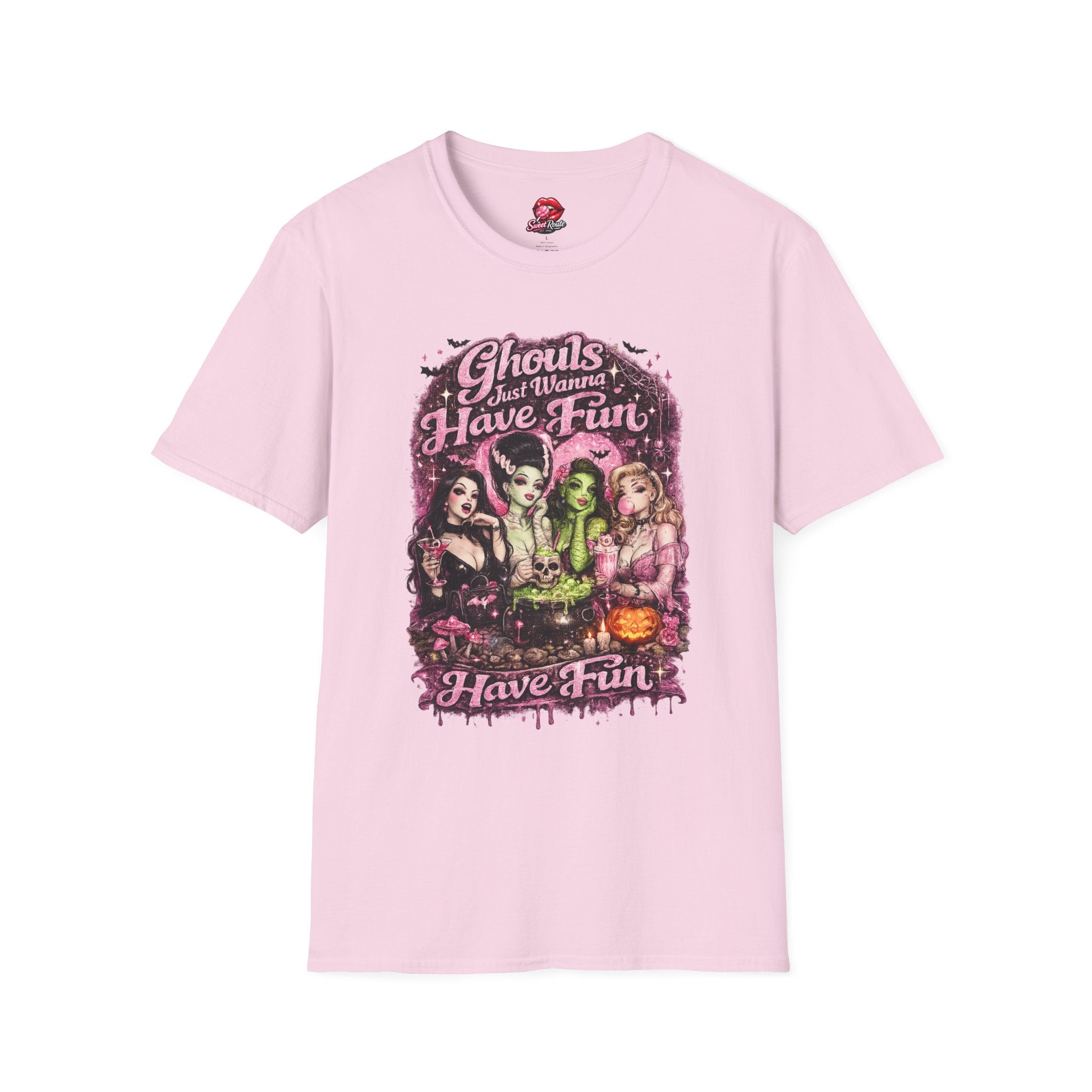 Ghouls Just Wanna Have Fun Shirt | Retro Pinup Monster Halloween T-Shirt | Vintage Cute Spooky Season Tee | Funny Halloween Graphic Shirt