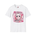 On Fridays We Wear Blood Horror T-Shirt | Pink Slasher Graphic Tee | Cute Halloween Horror Shirt for Spooky Girls