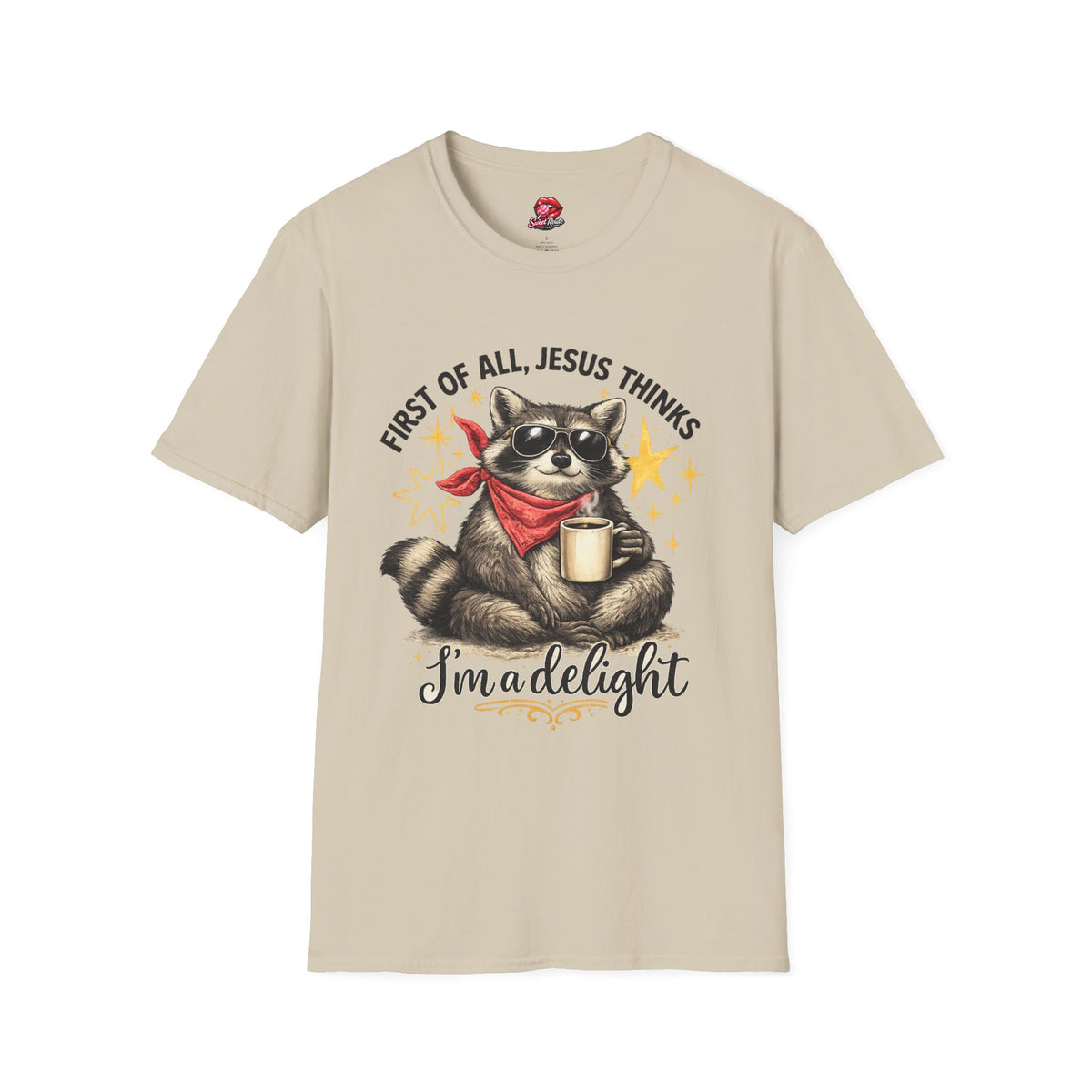First of All Jesus Thinks Raccoon with Coffee T-Shirt