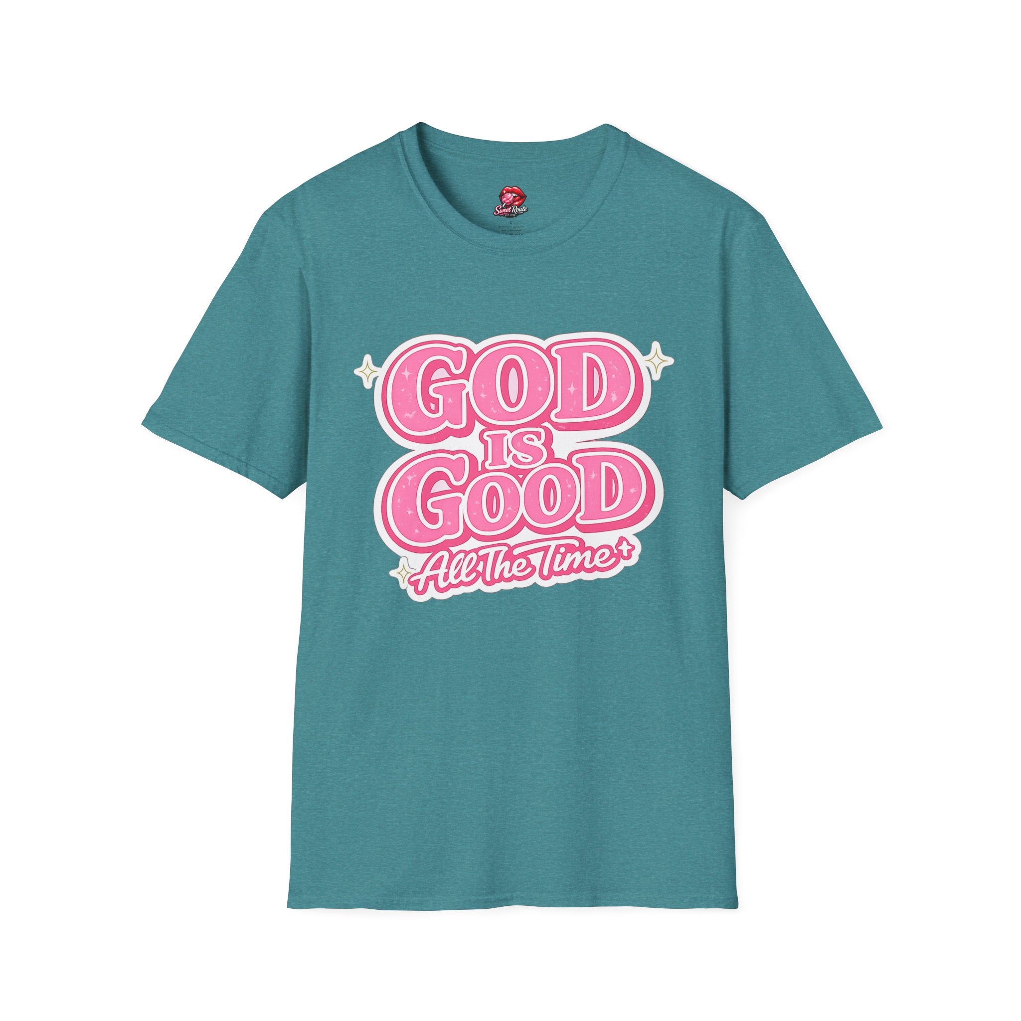 God Is Good pink retro script T-Shirt