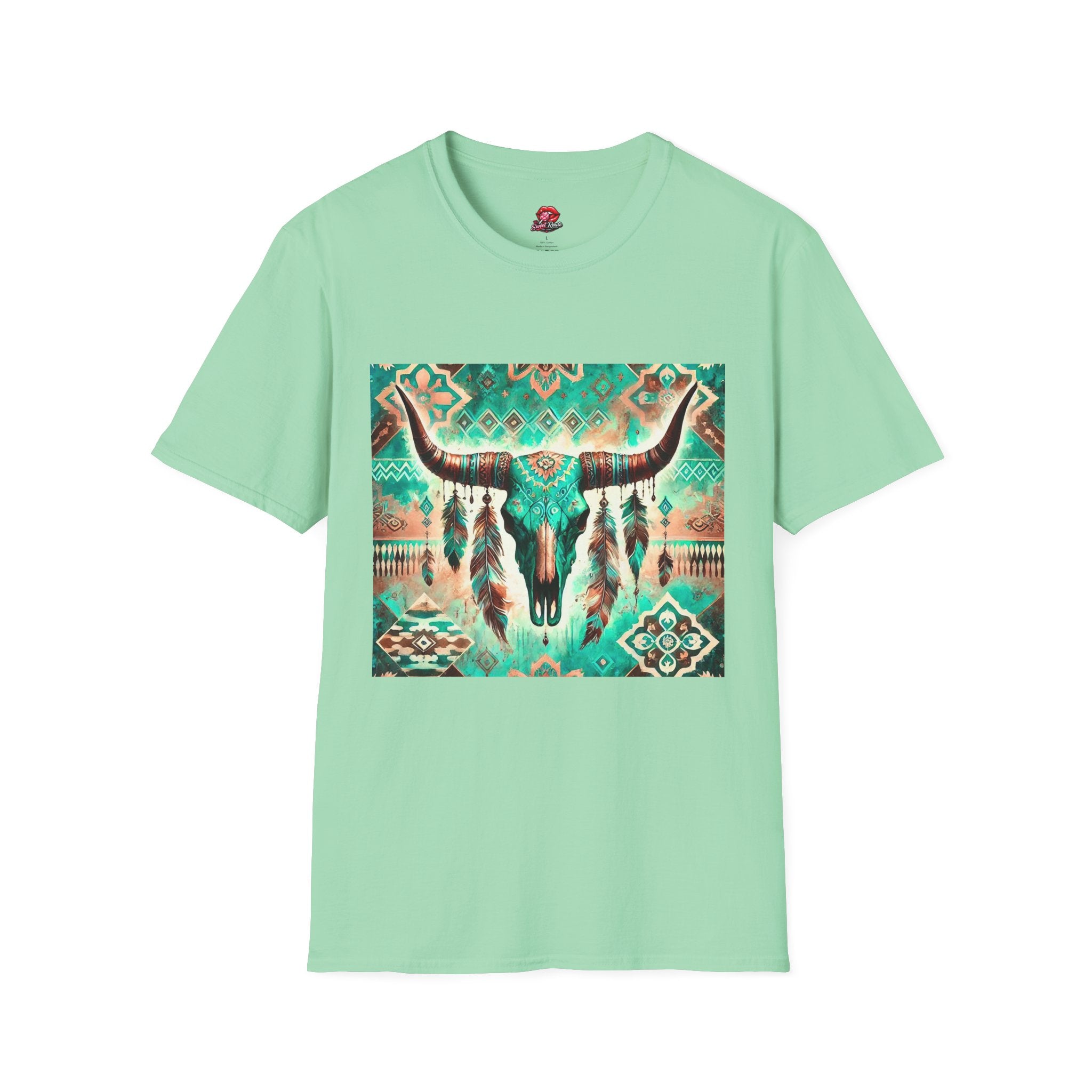 Turquoise Aztec Longhorn T-Shirt