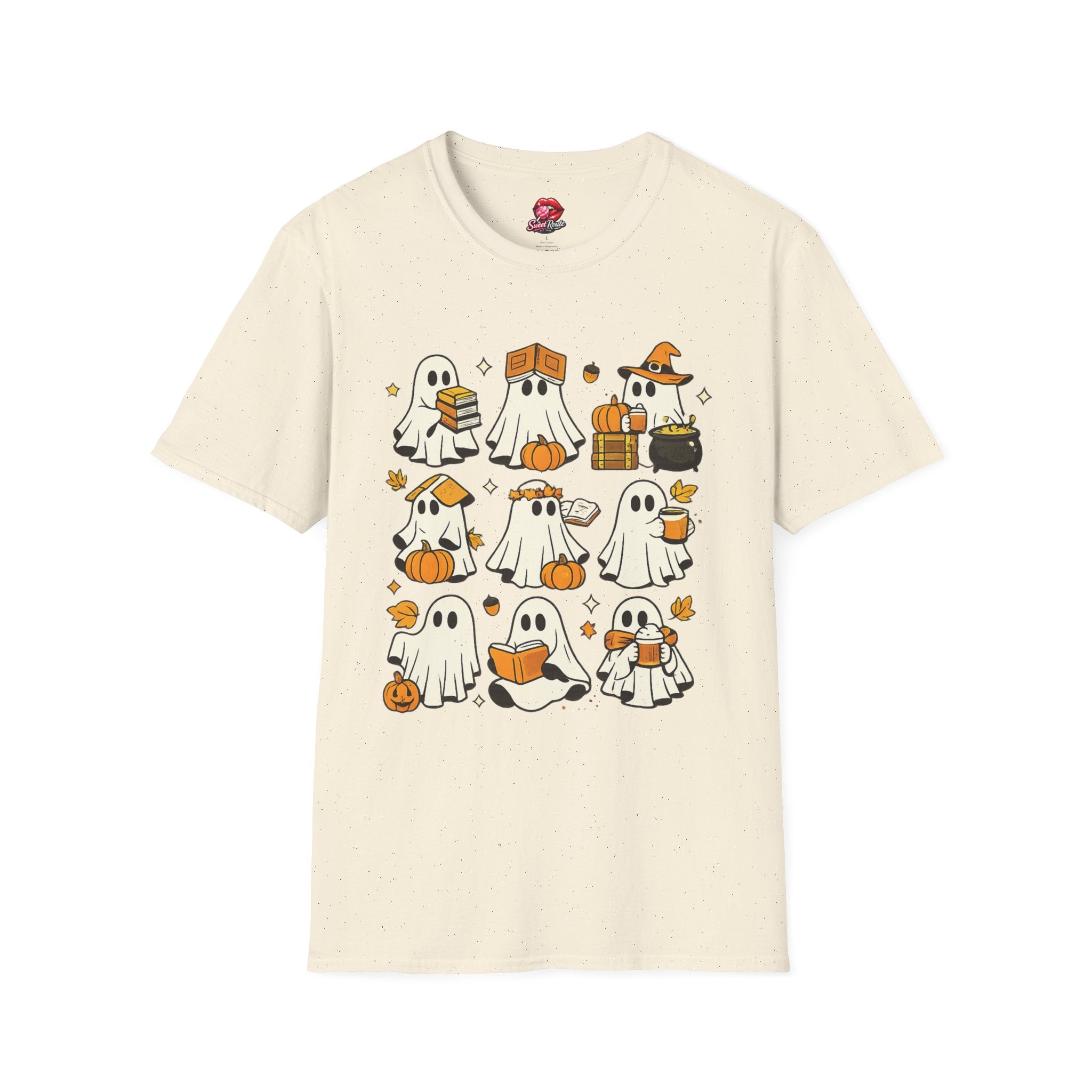 Cute Ghost Characters Halloween T-Shirt | Adorable Boo Crew Ghost Graphic Tee | Halloween Shirt | Pumpkin Ghost Fall Tee | Spooky Season Gift