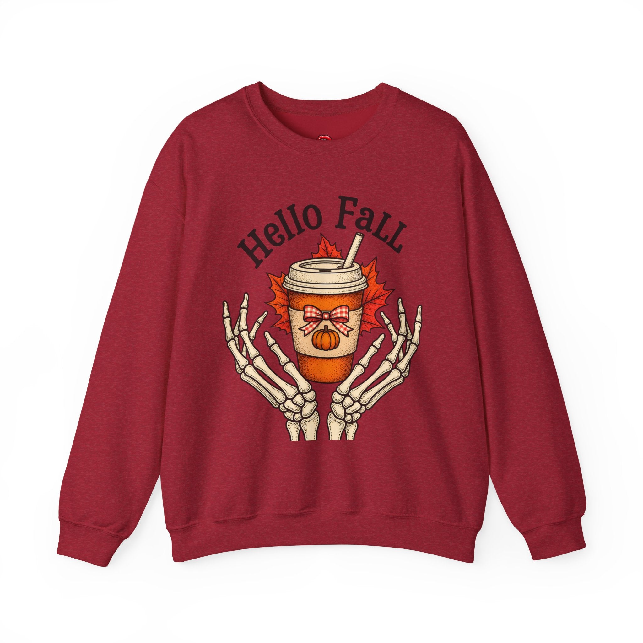 Fall Coffee Skeleton Hands Cozy Autumn Pullover