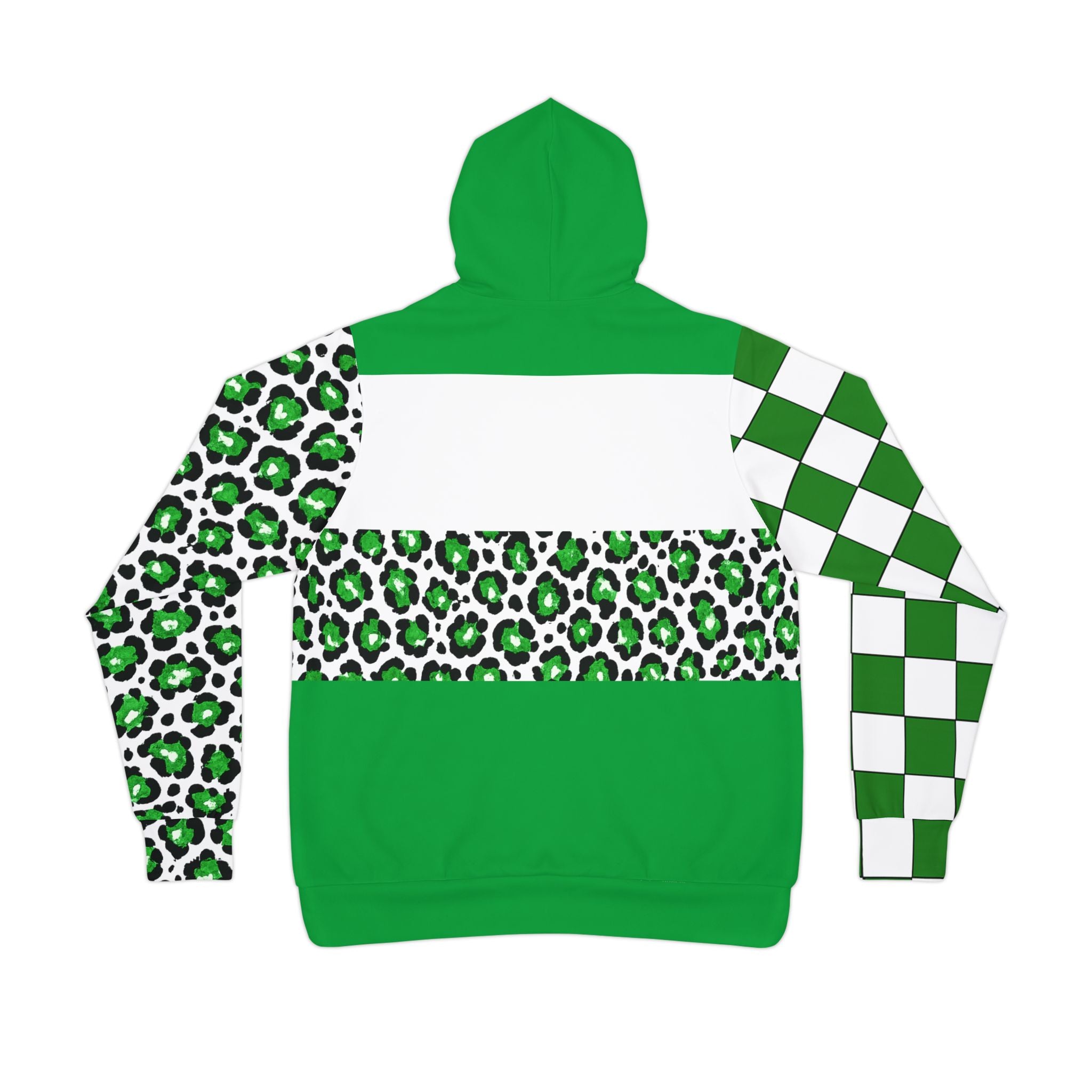 Green Leopard & Checker Athletic Hoodie