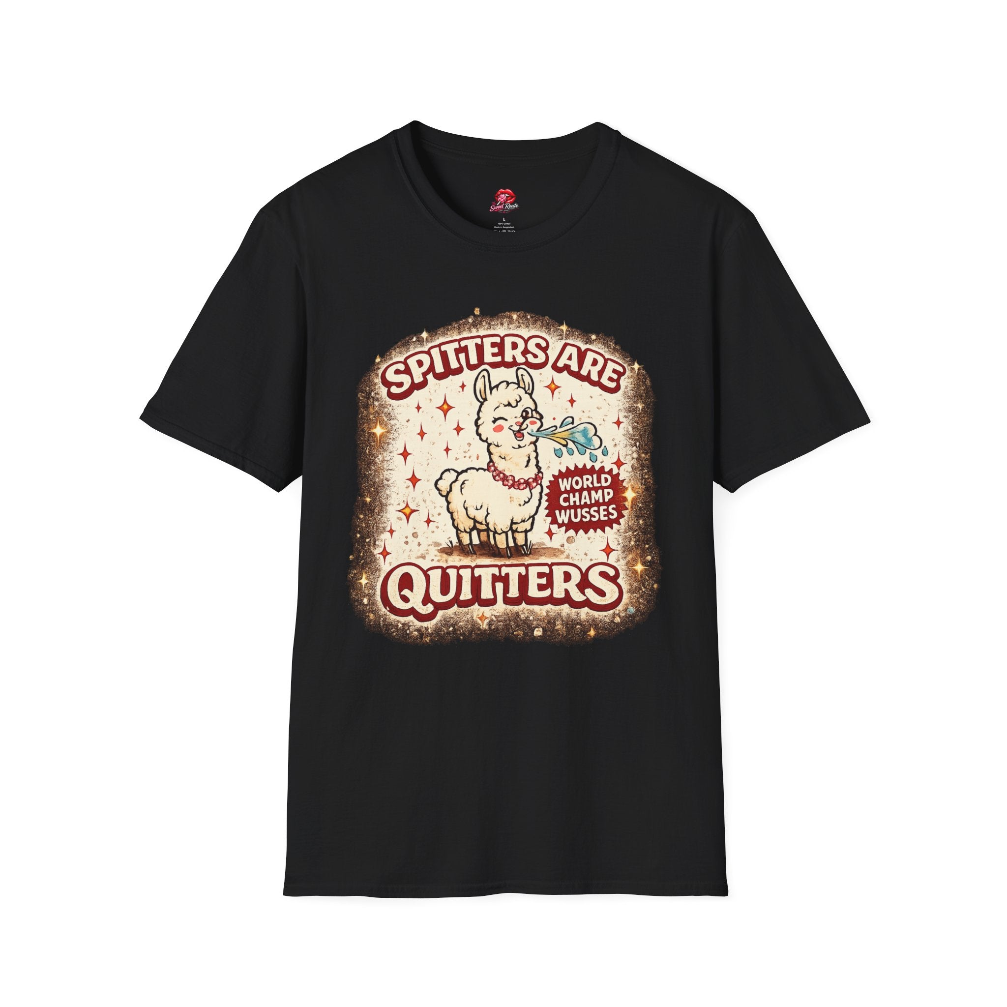 Spitters Are Quitters Funny Llama Graphic Tee