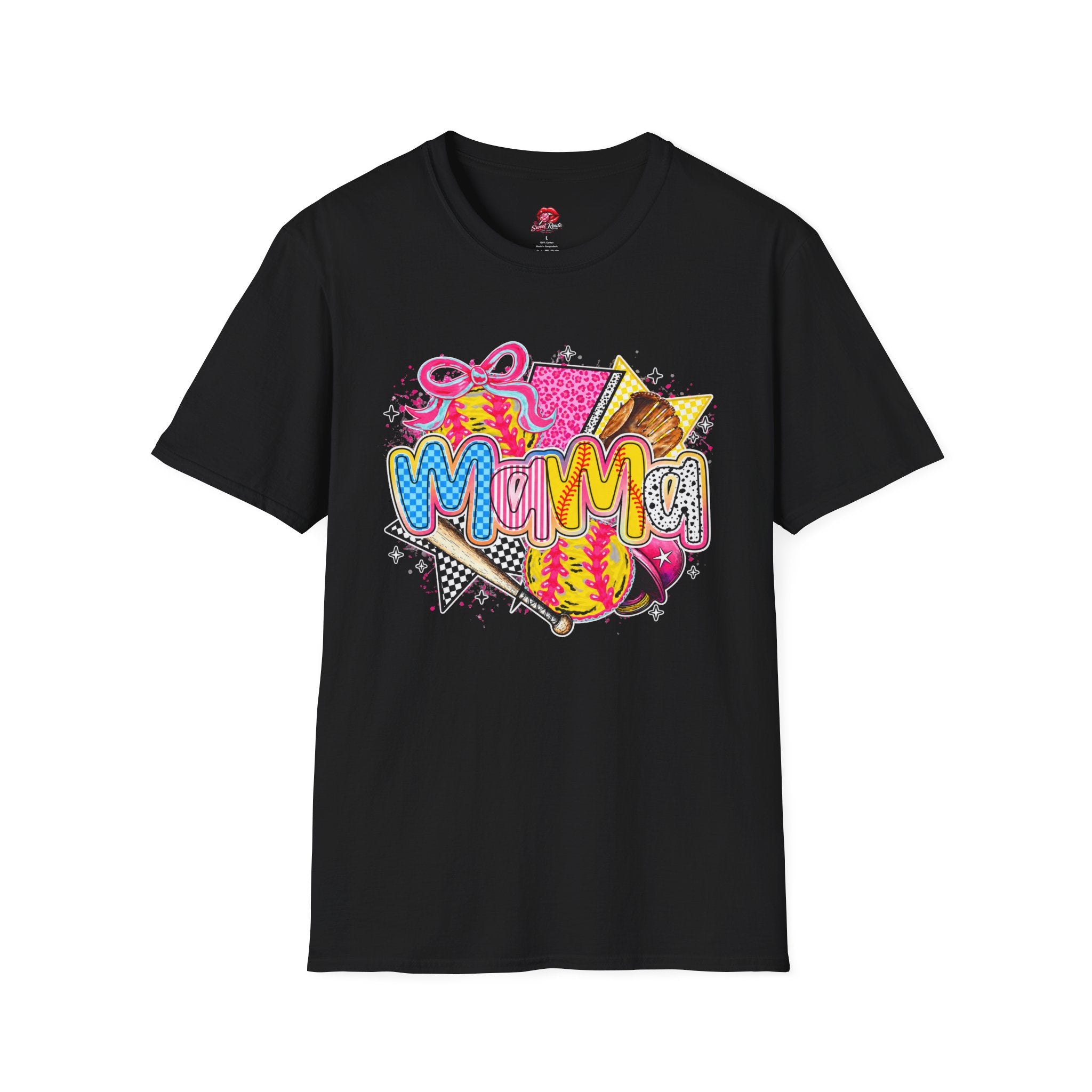Mama Colorblock Softball Graphic T-Shirt