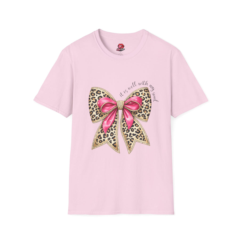 Leopard Bow with Pink Ribbon T-Shirt