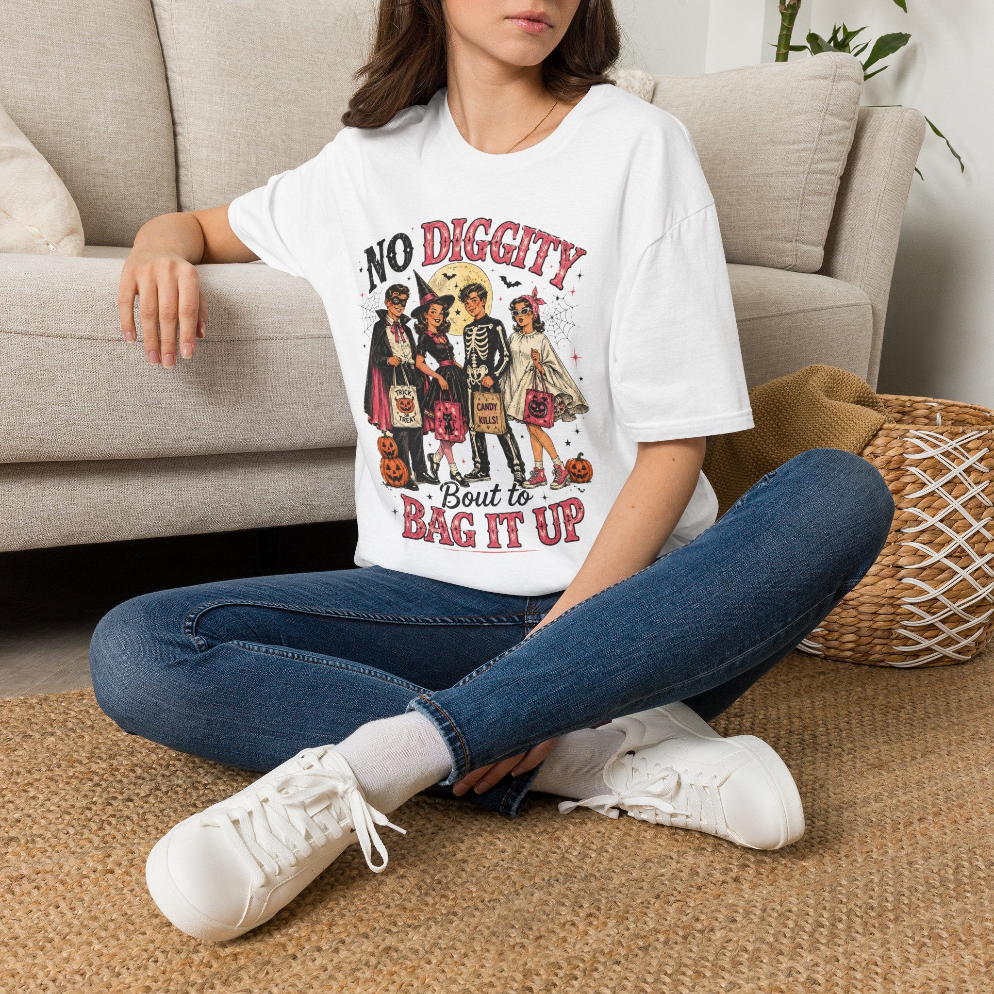 No Diggity Halloween Kids T-Shirt | Funny Trick or Treat Graphic Tee | Retro 90s Halloween Costume Shirt