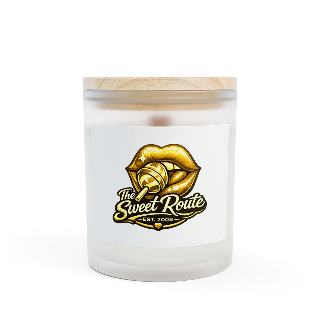 Gold Sweet Route Frosted Glass Candle, 11oz