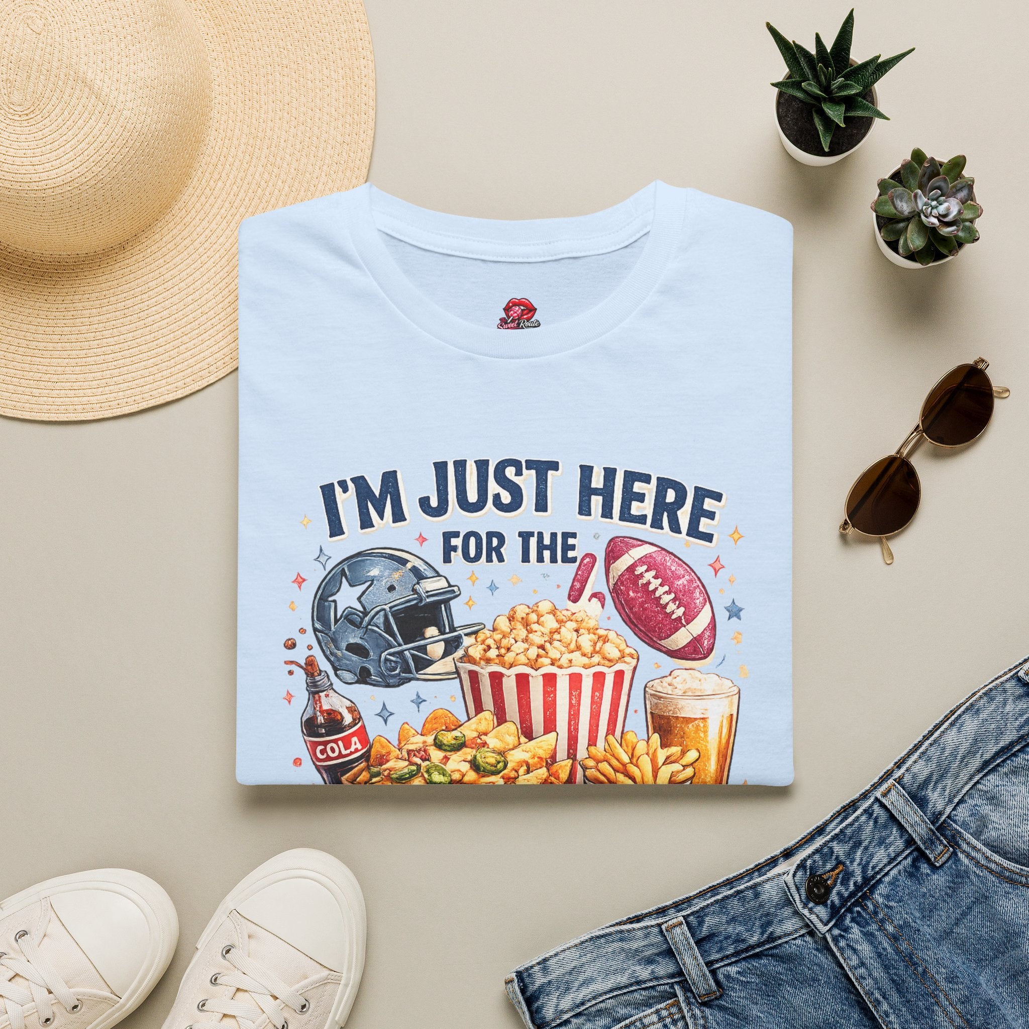 I’m Just Here for the Snacks T-Shirt | Funny Football Game Day Tee | Tailgate Snack Lover Shirt