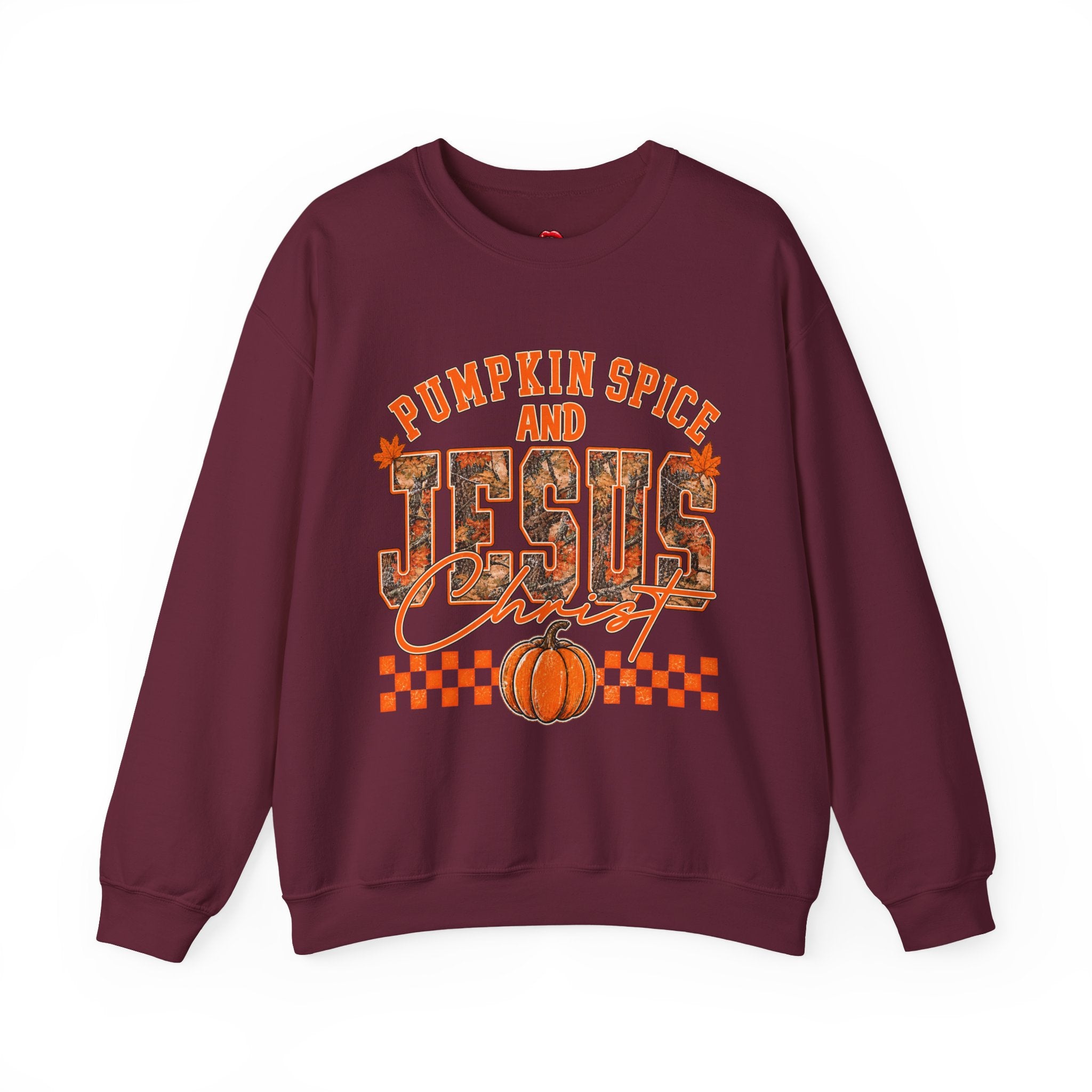 Pumpkin Spice and Jesus Crewneck Sweatshirt — Fall Christian Graphic Pullover