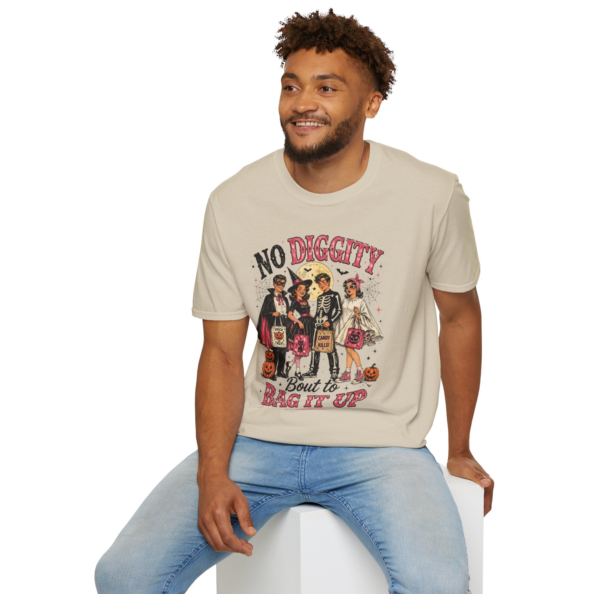 No Diggity Halloween Kids T-Shirt | Funny Trick or Treat Graphic Tee | Retro 90s Halloween Costume Shirt