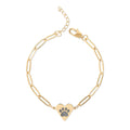 Paperclip Heart Bracelet with Paw Print