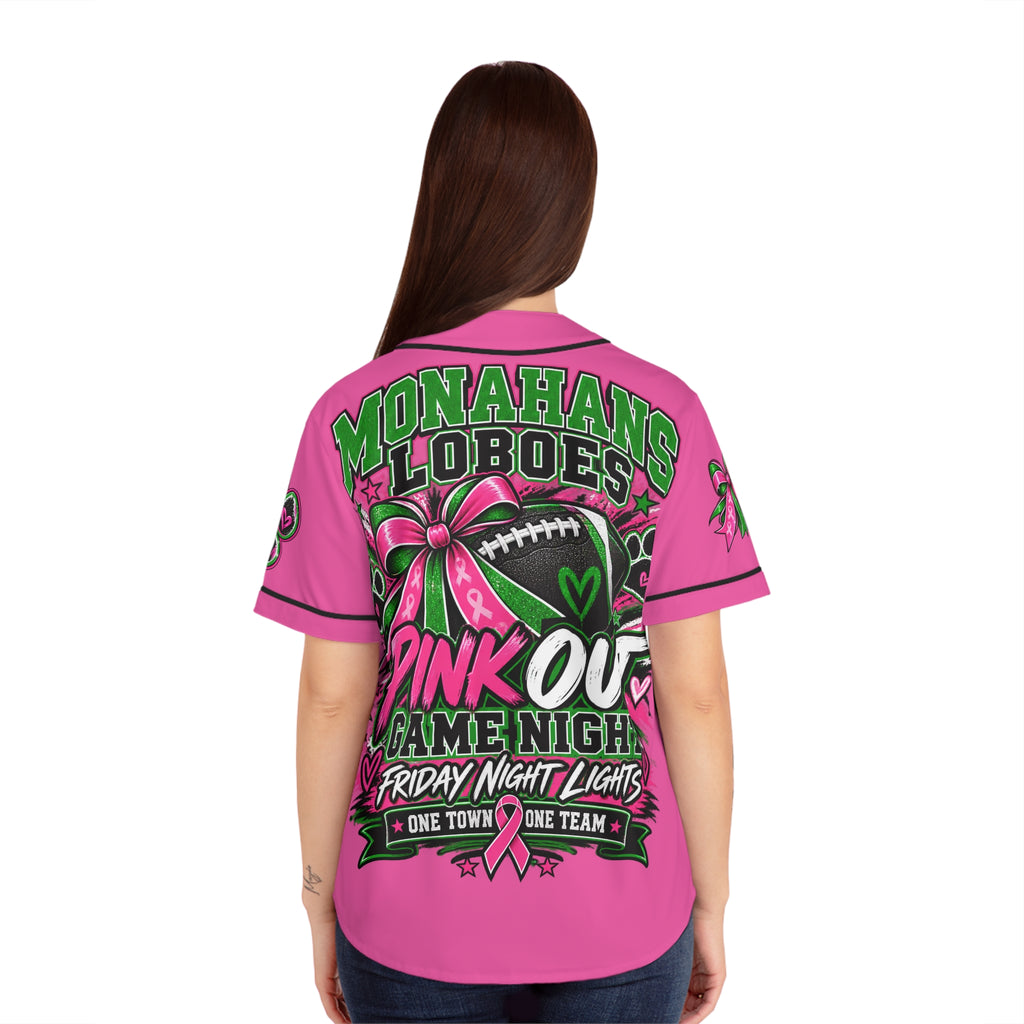 Monahans Loboes Pink Out Game Night Women’s Baseball Jersey