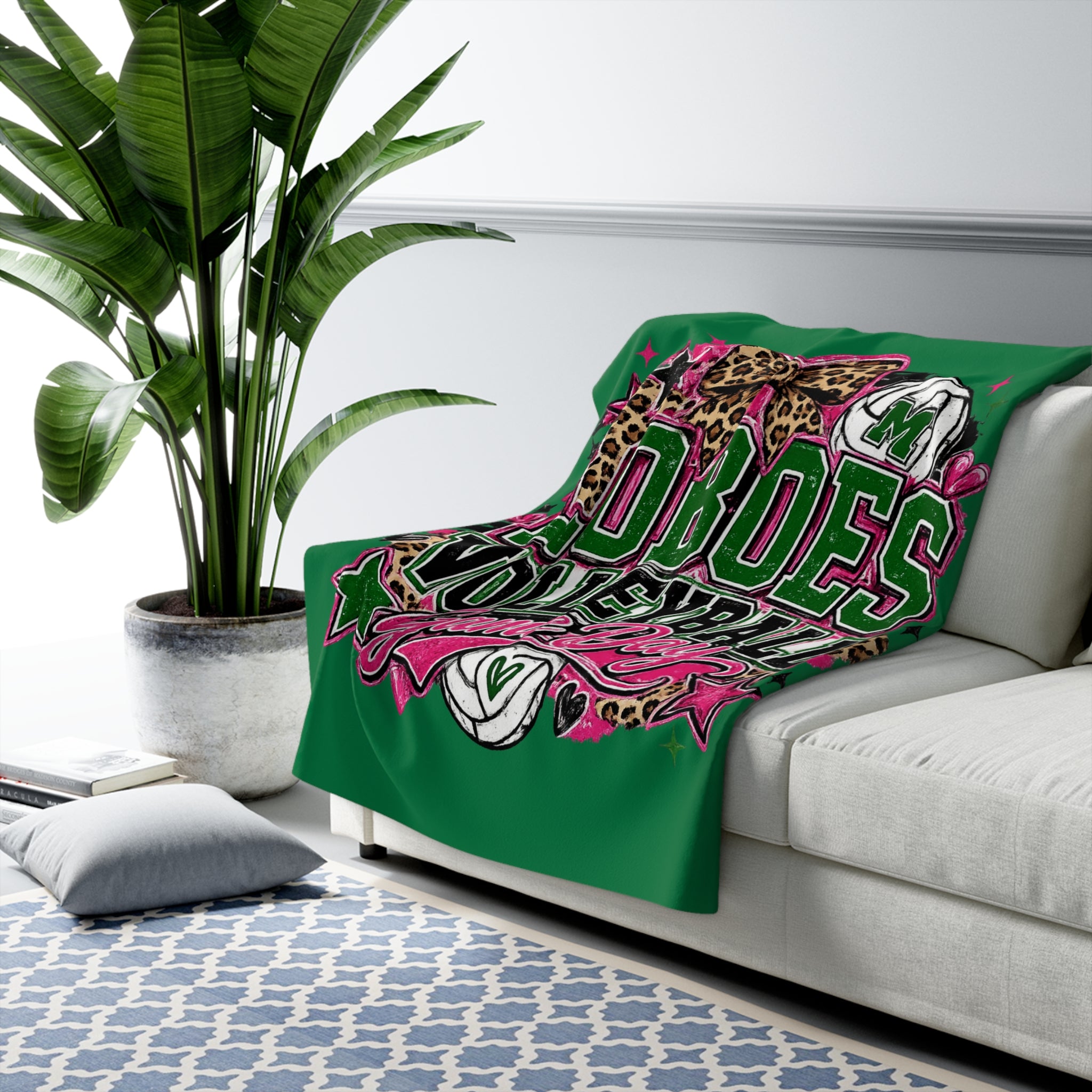 Loboes Volleyball Game Day Sherpa Blanket