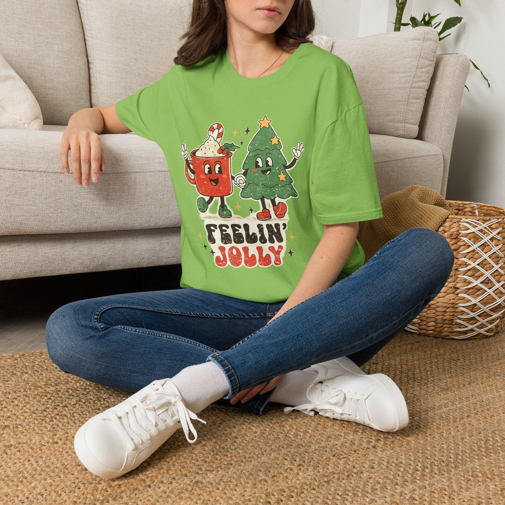 Feelin' Jolly mug and Christmas tree T-Shirt