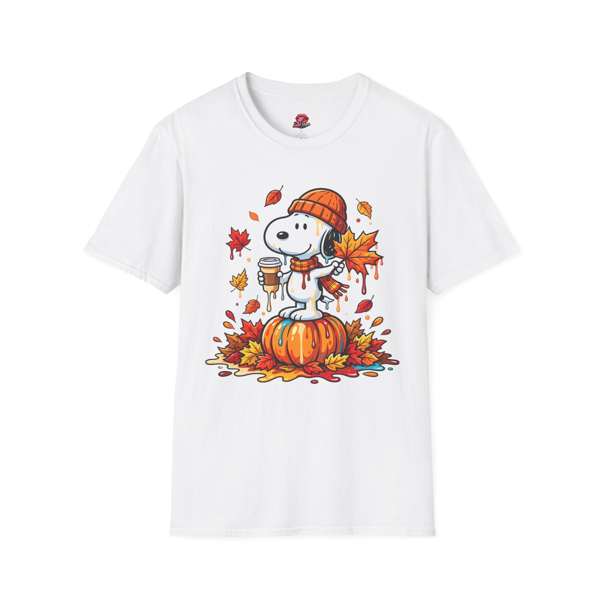 Fall Pumpkin, Leaves & Coffee snoopy T-Shirt
