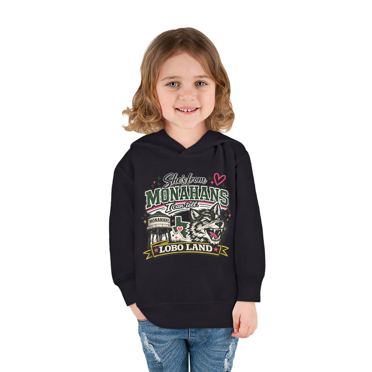 Vintage Worn Toddler Hoodie  Monahans Lobo Land