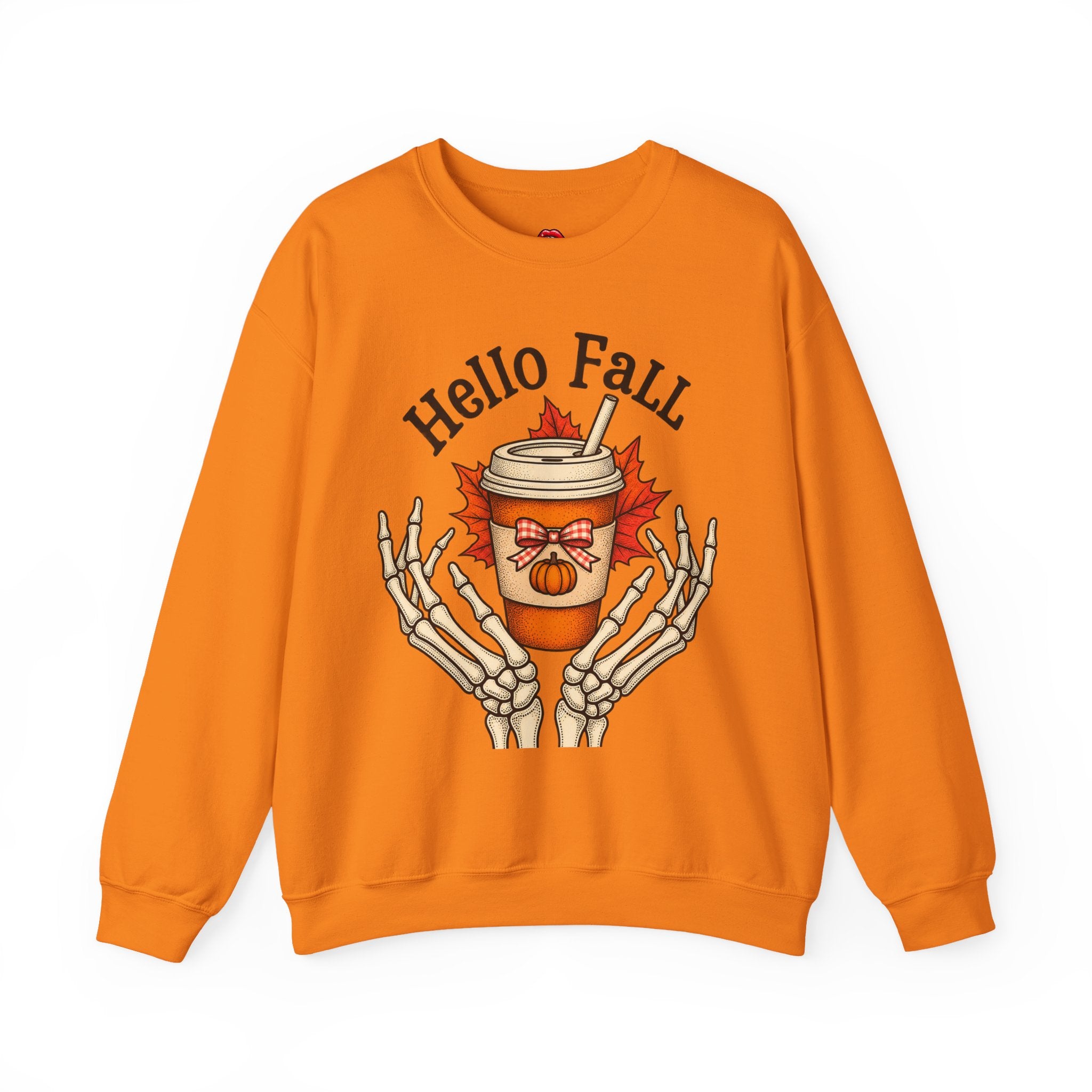 Fall Coffee Skeleton Hands Cozy Autumn Pullover